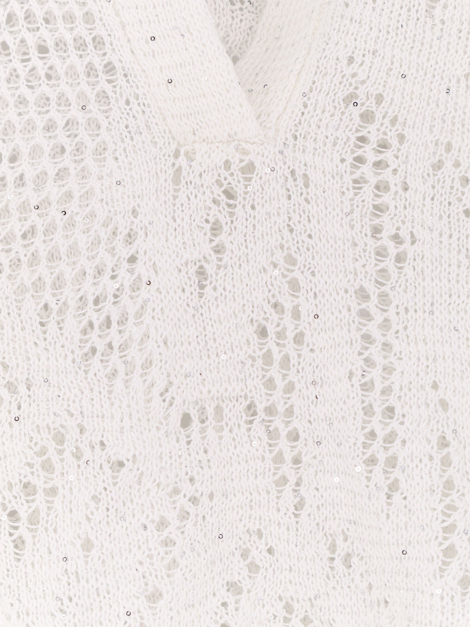 Brunello Cucinelli Linen And Cotton Sweater With All-over Sequin Motif