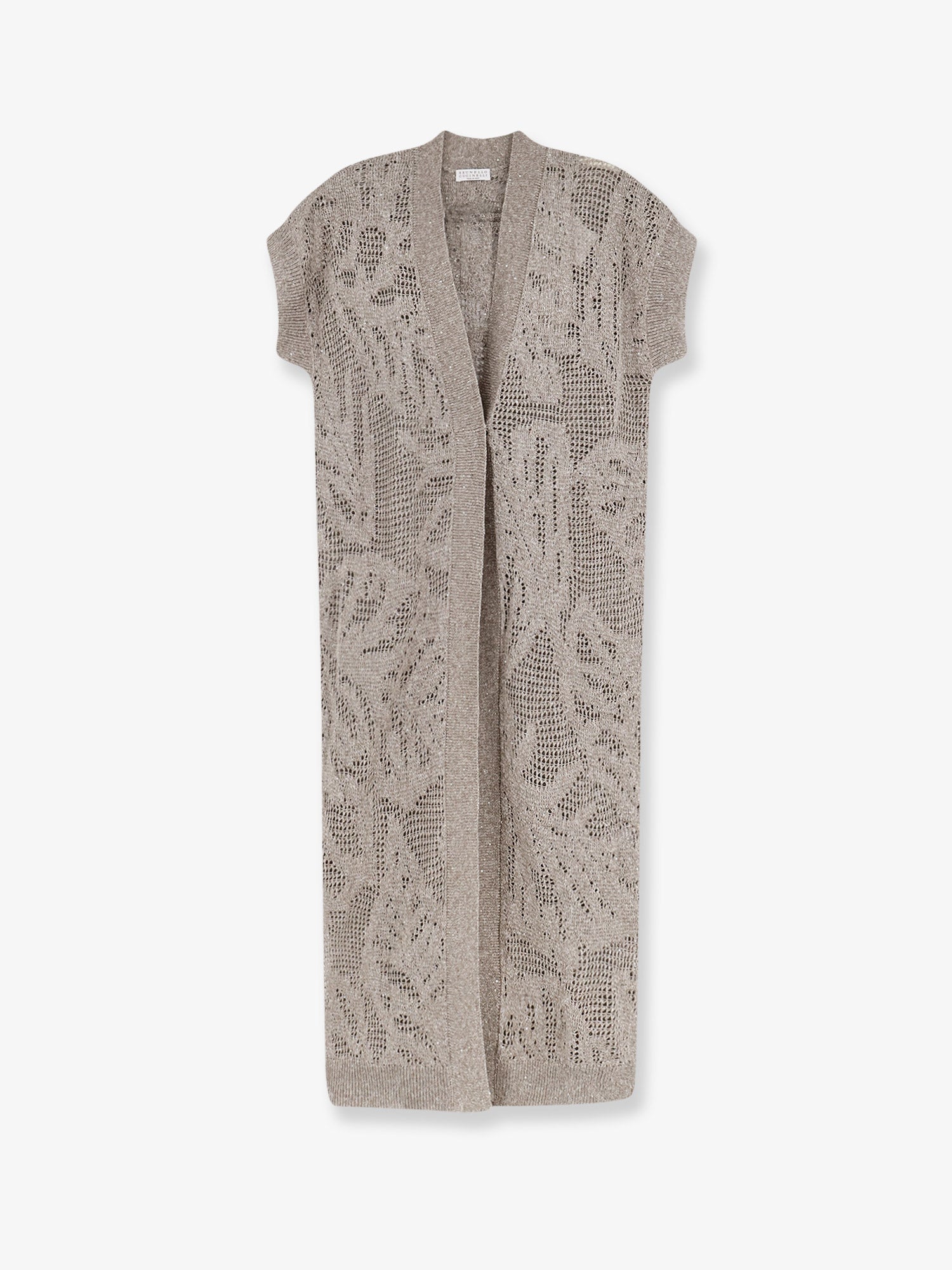 Brunello Cucinelli Linen And Cotton Blend Long Cardigan With All-over Micro-sequin Detail
