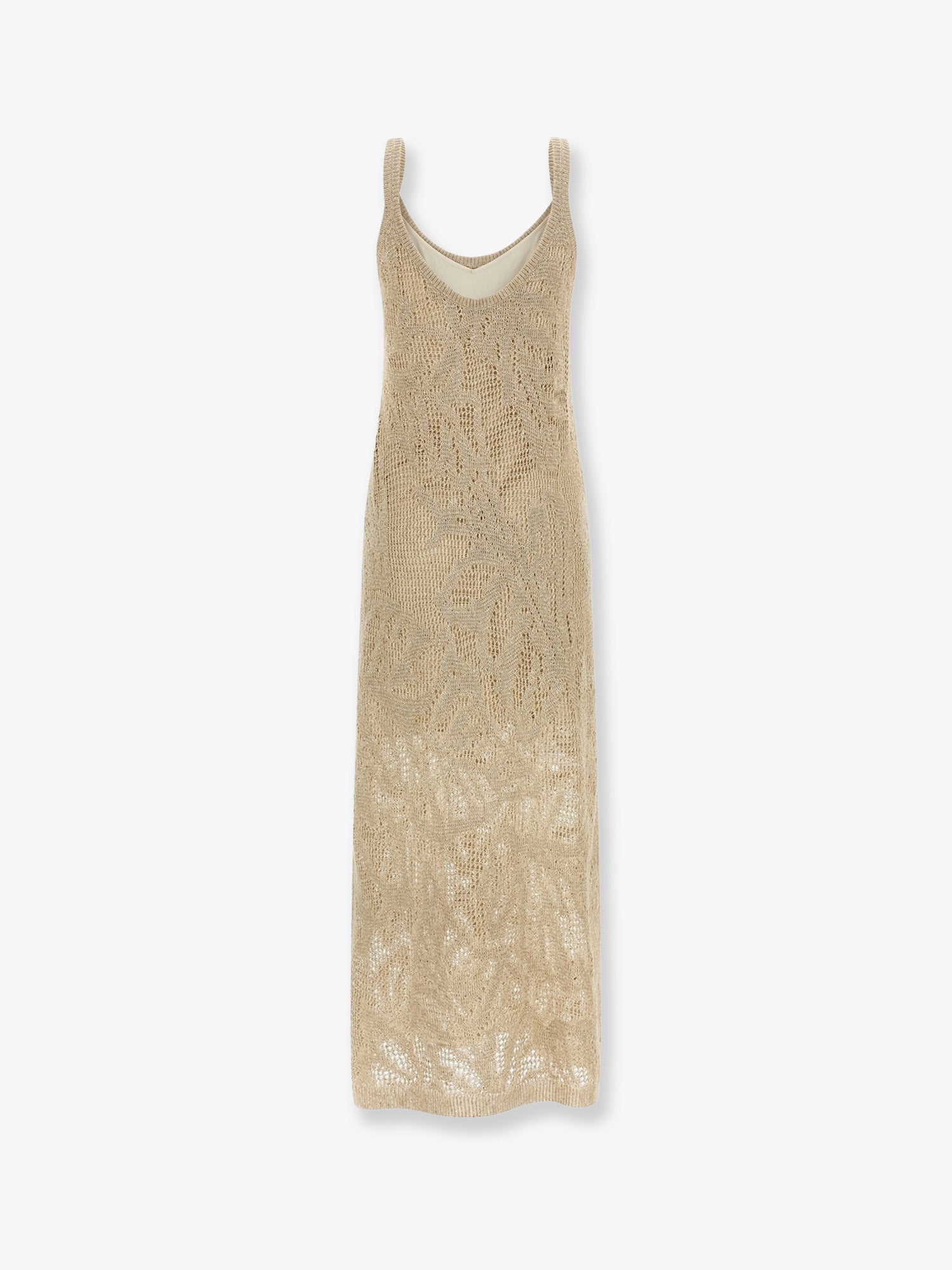 Brunello Cucinelli Knitted Linen And Cotton Long Dress