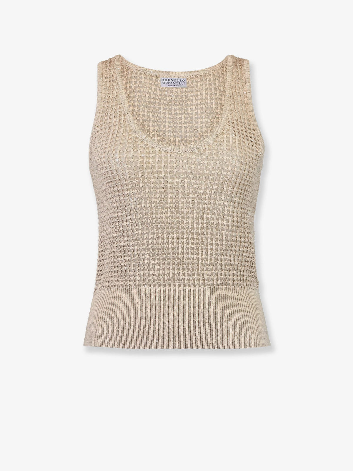 Brunello Cucinelli Openwork Cotton Knit Top