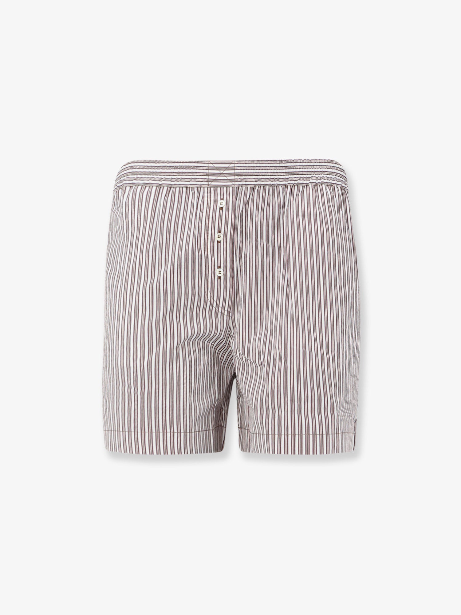 Brunello Cucinelli Cotton And Silk Blend Shorts With Striped Pattern