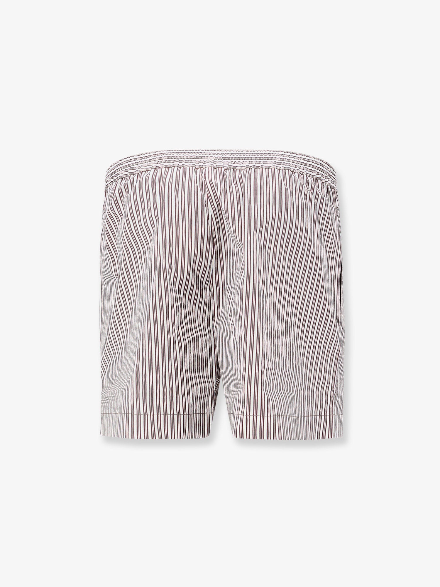 Brunello Cucinelli Cotton And Silk Blend Shorts With Striped Pattern