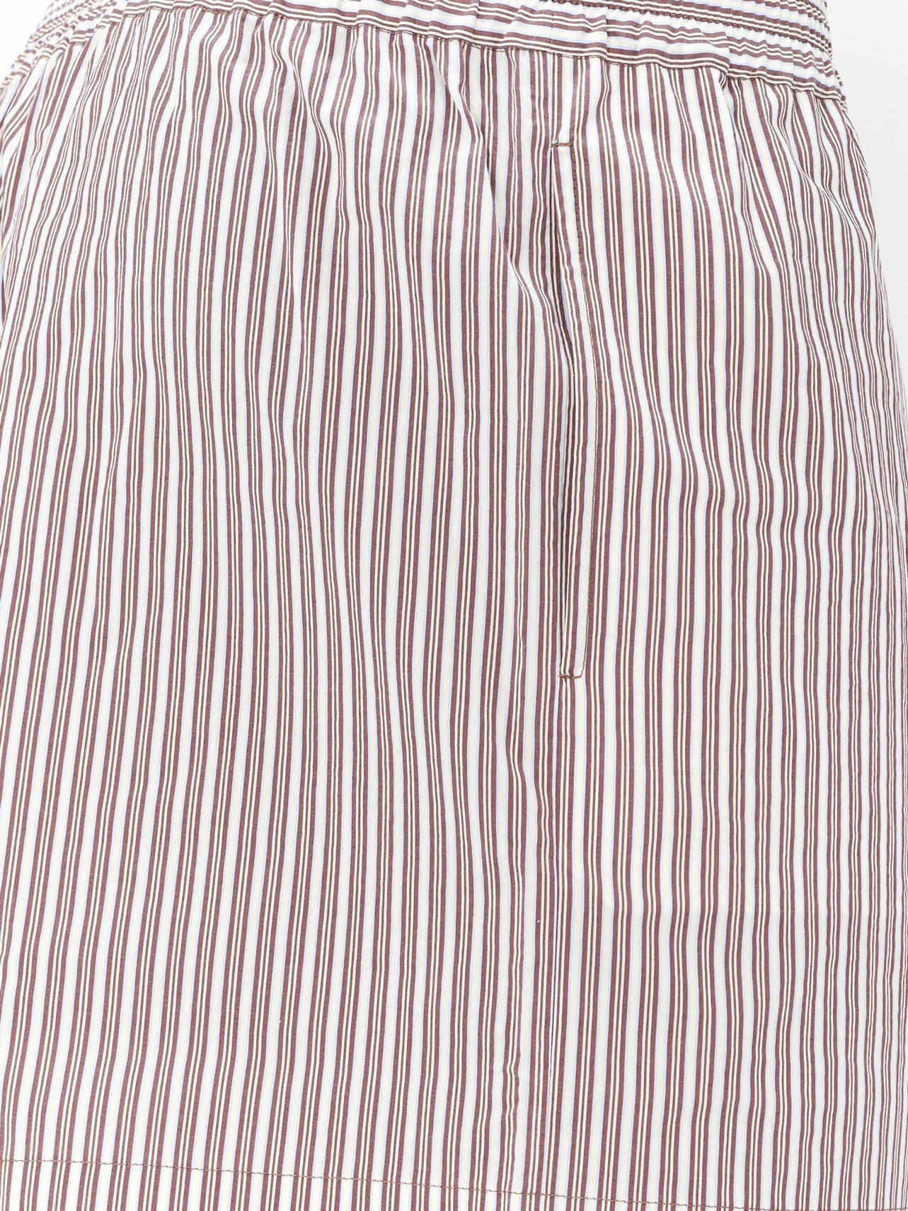Brunello Cucinelli Cotton And Silk Blend Shorts With Striped Pattern