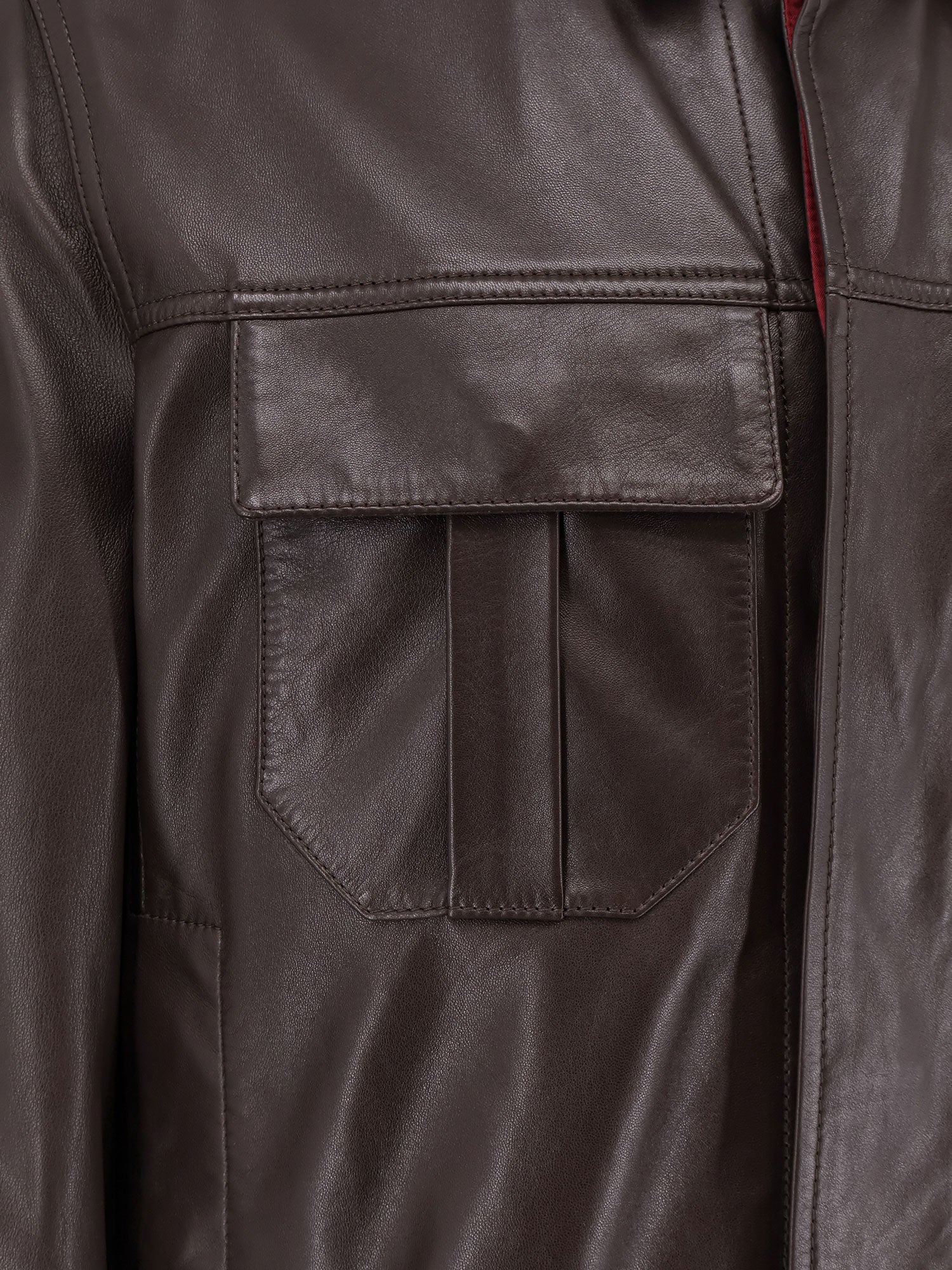 Brunello Cucinelli Leather Jacket With Pockets