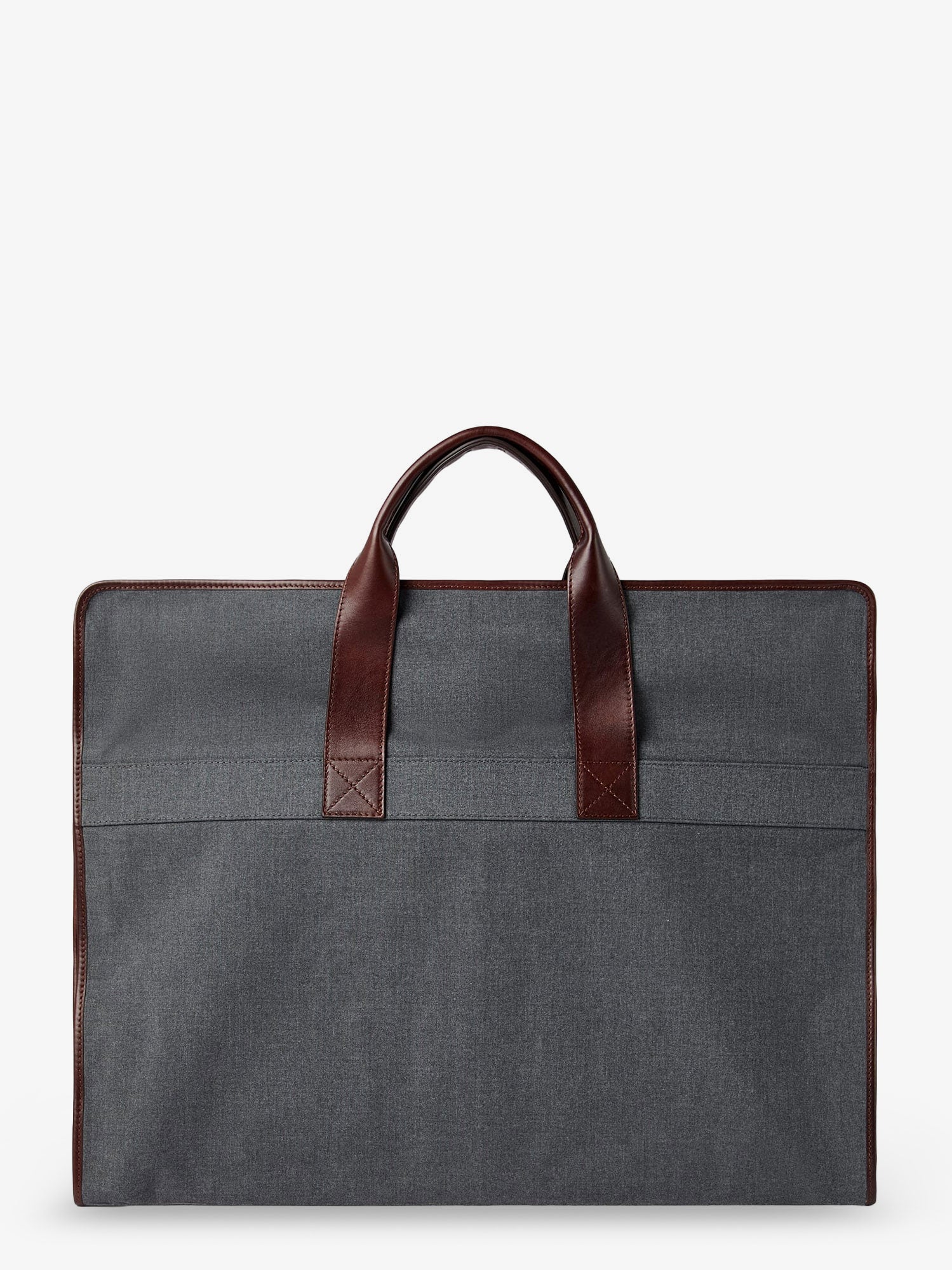 Brunello Cucinelli Technical Fabric And Leather Garment Bag