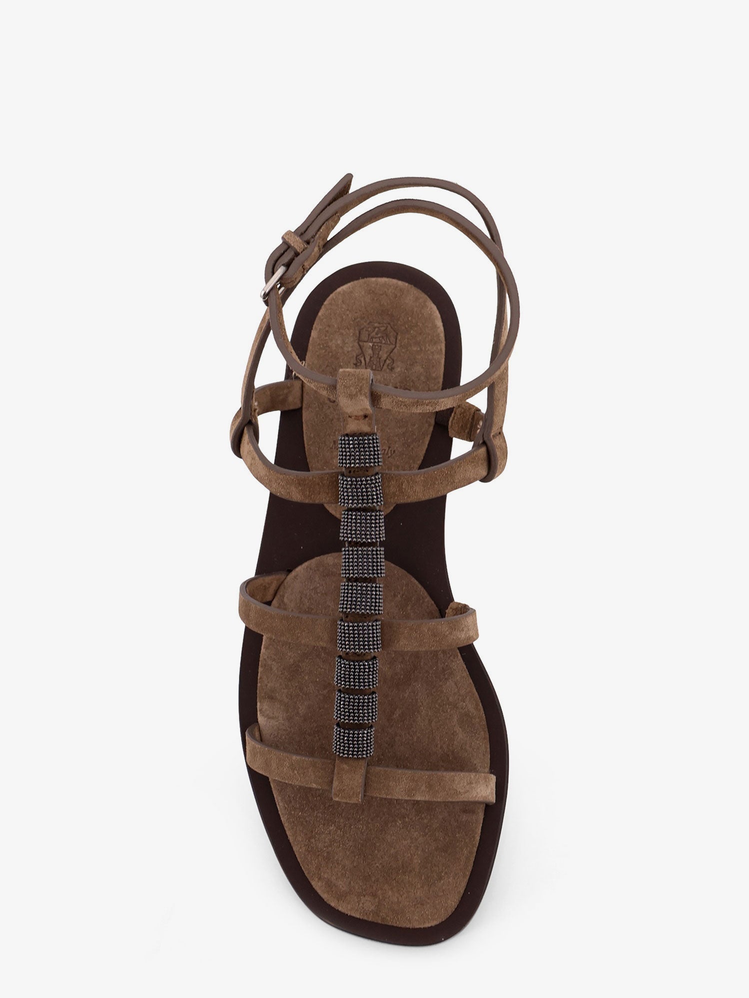 Brunello Cucinelli Suede Sandals With Monili Details