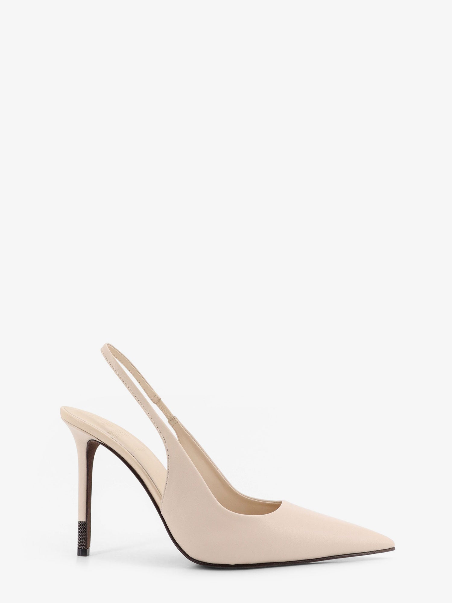 Brunello Cucinelli Leather Pumps With Monili Detail On The Heel