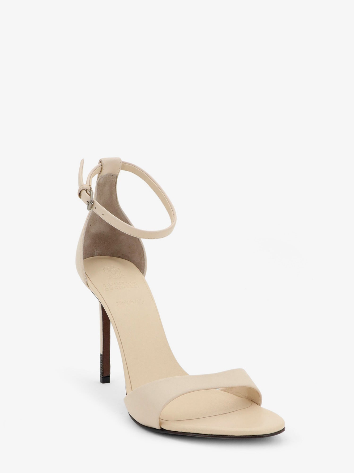 Brunello Cucinelli Leather Sandals With Monili Detail