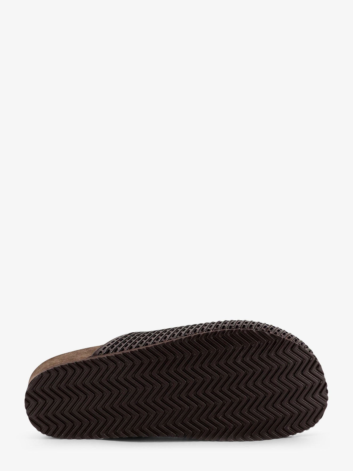 Brunello Cucinelli Leather Sandals With Precious Net Detail