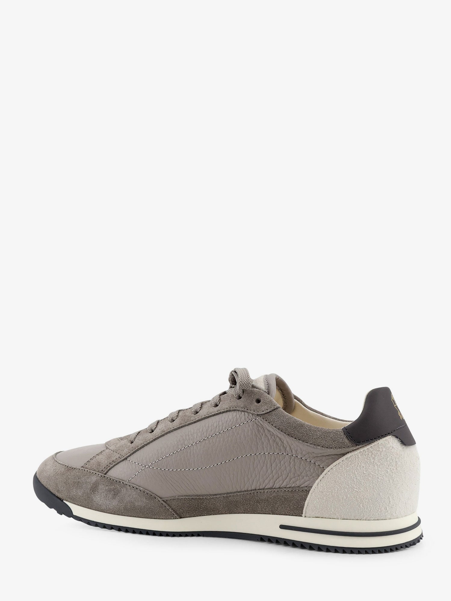 Brunello Cucinelli Leather Sneakers With Suede Inserts
