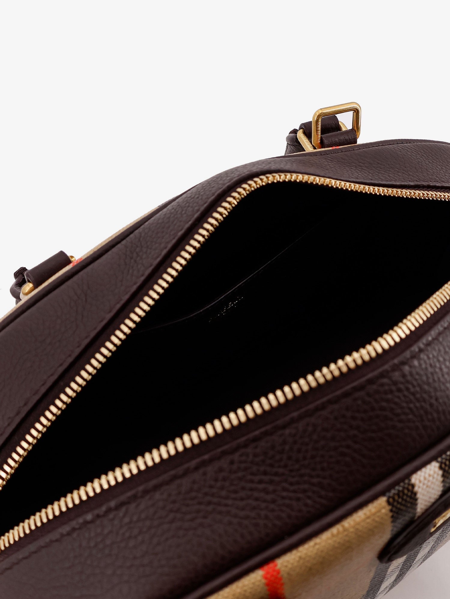 Burberry Coated Canvas Crossbody Bag With Check Pattern