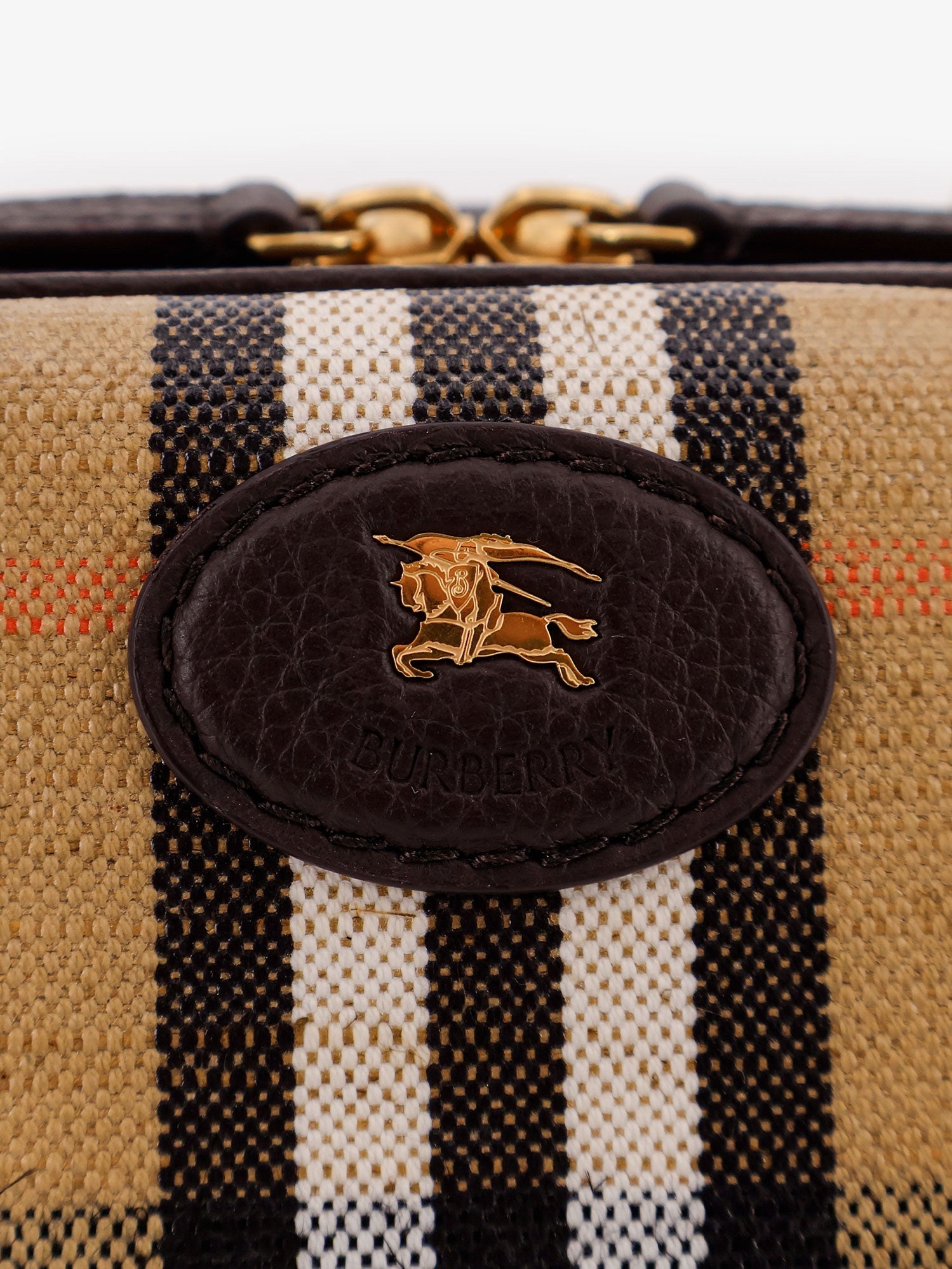 Burberry Coated Canvas Crossbody Bag With Check Pattern