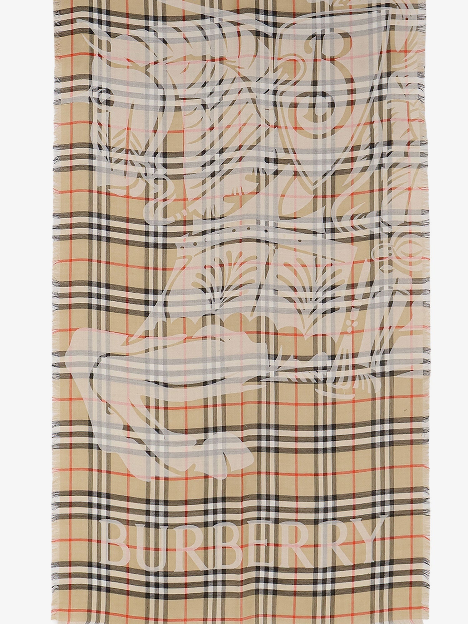 Burberry Wool And Silk Blend Scarf With Check Pattern