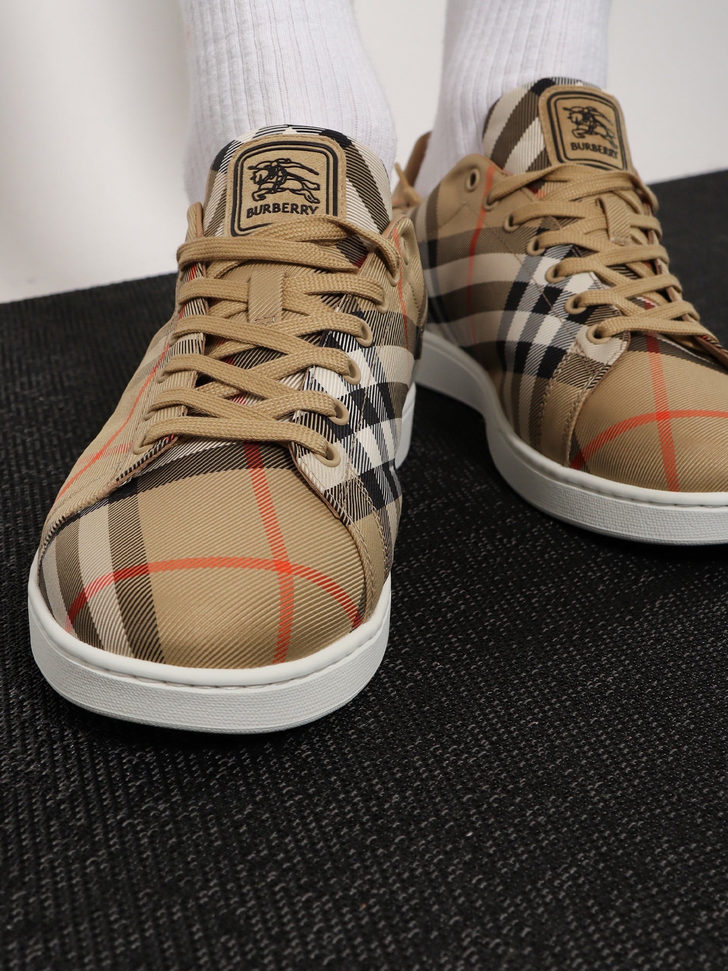 Burberry Canvas Sneakers With Check Motif