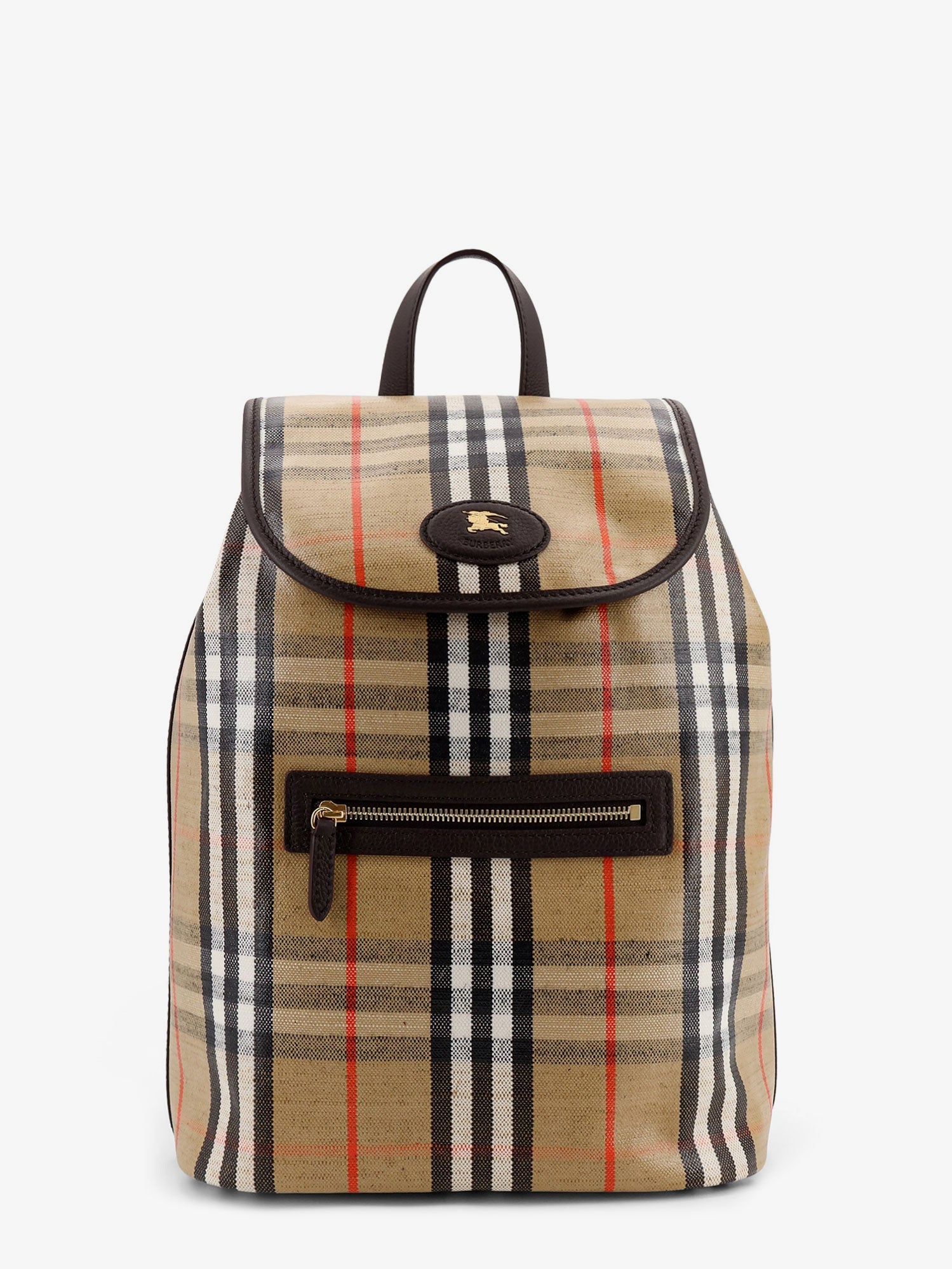 Burberry Highlands Coated Canvas Backpack With Front Logo