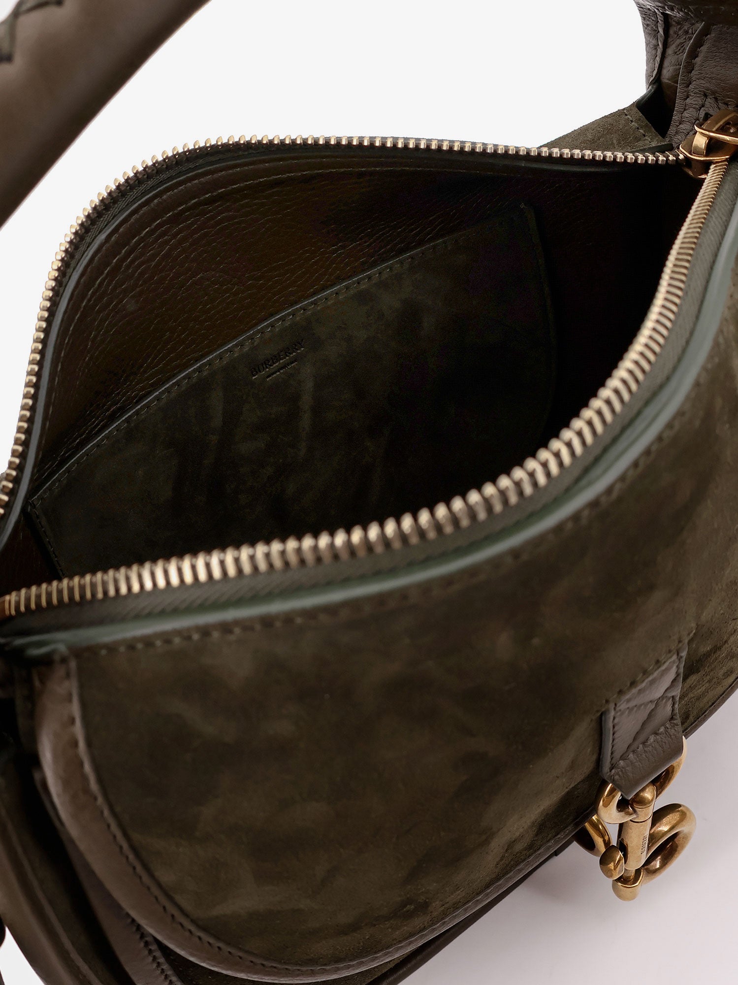 Burberry Messenger B Clip Suede Crossbody Bag