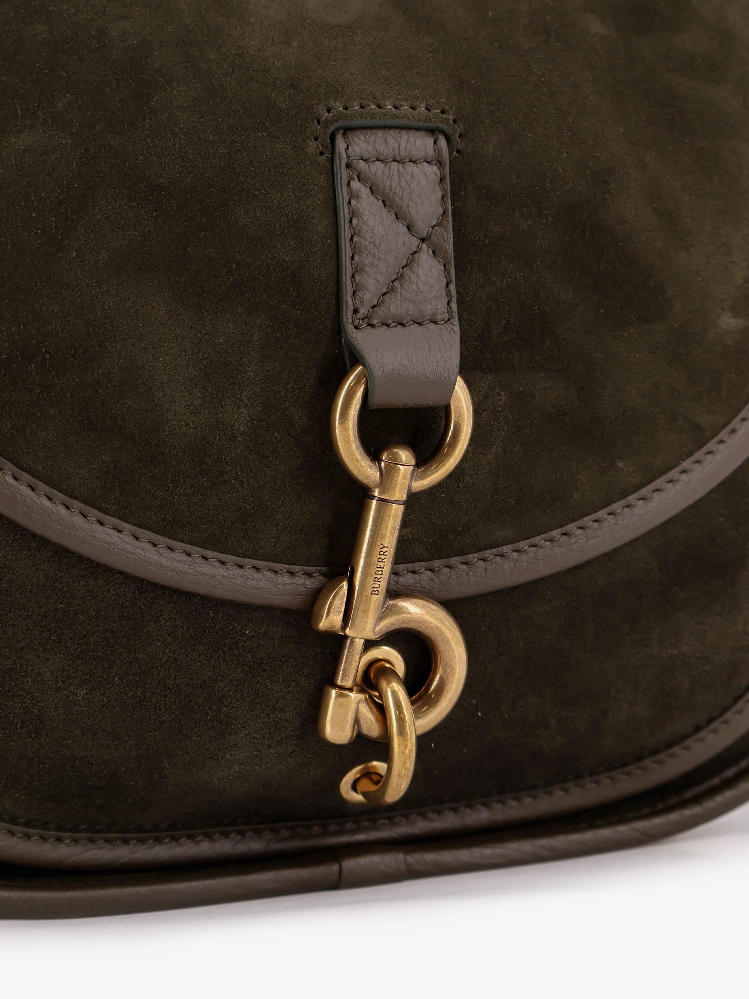 Burberry Messenger B Clip Suede Crossbody Bag