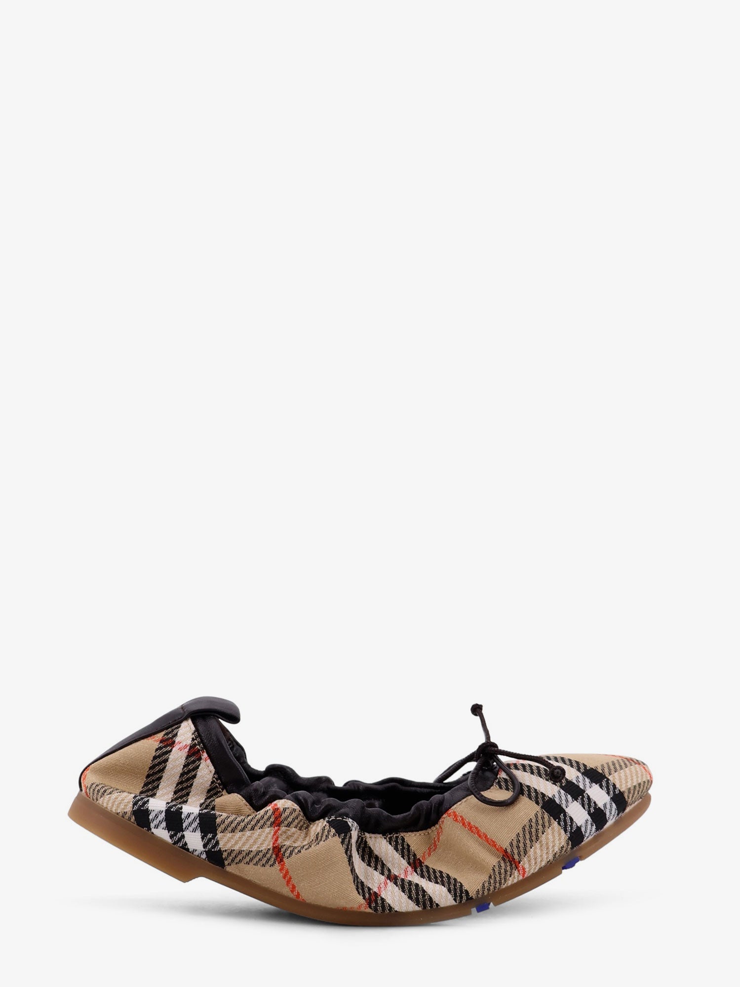 Burberry Fawn Ballerinas With Traditional Check Motif