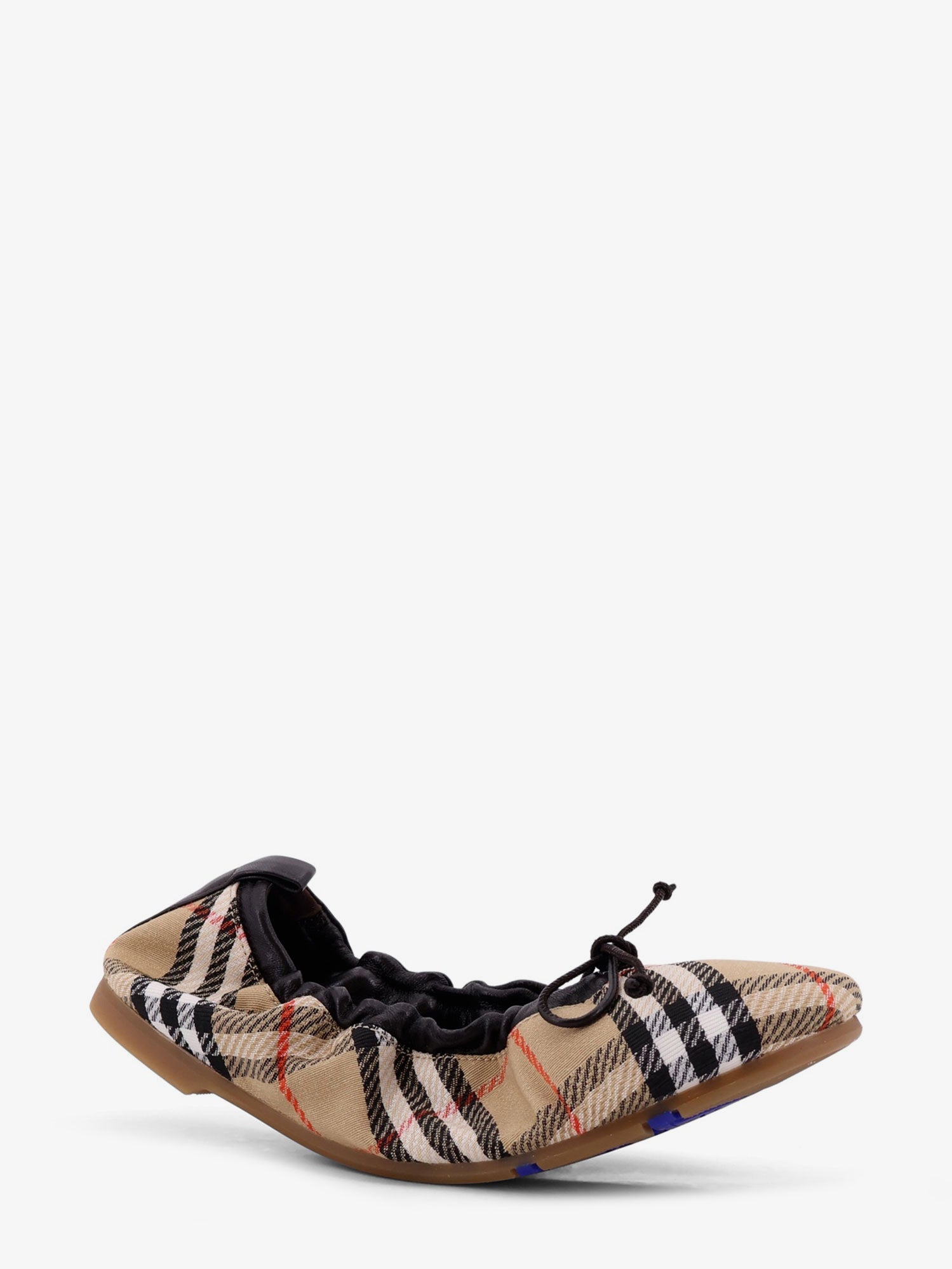 Burberry Fawn Ballerinas With Traditional Check Motif