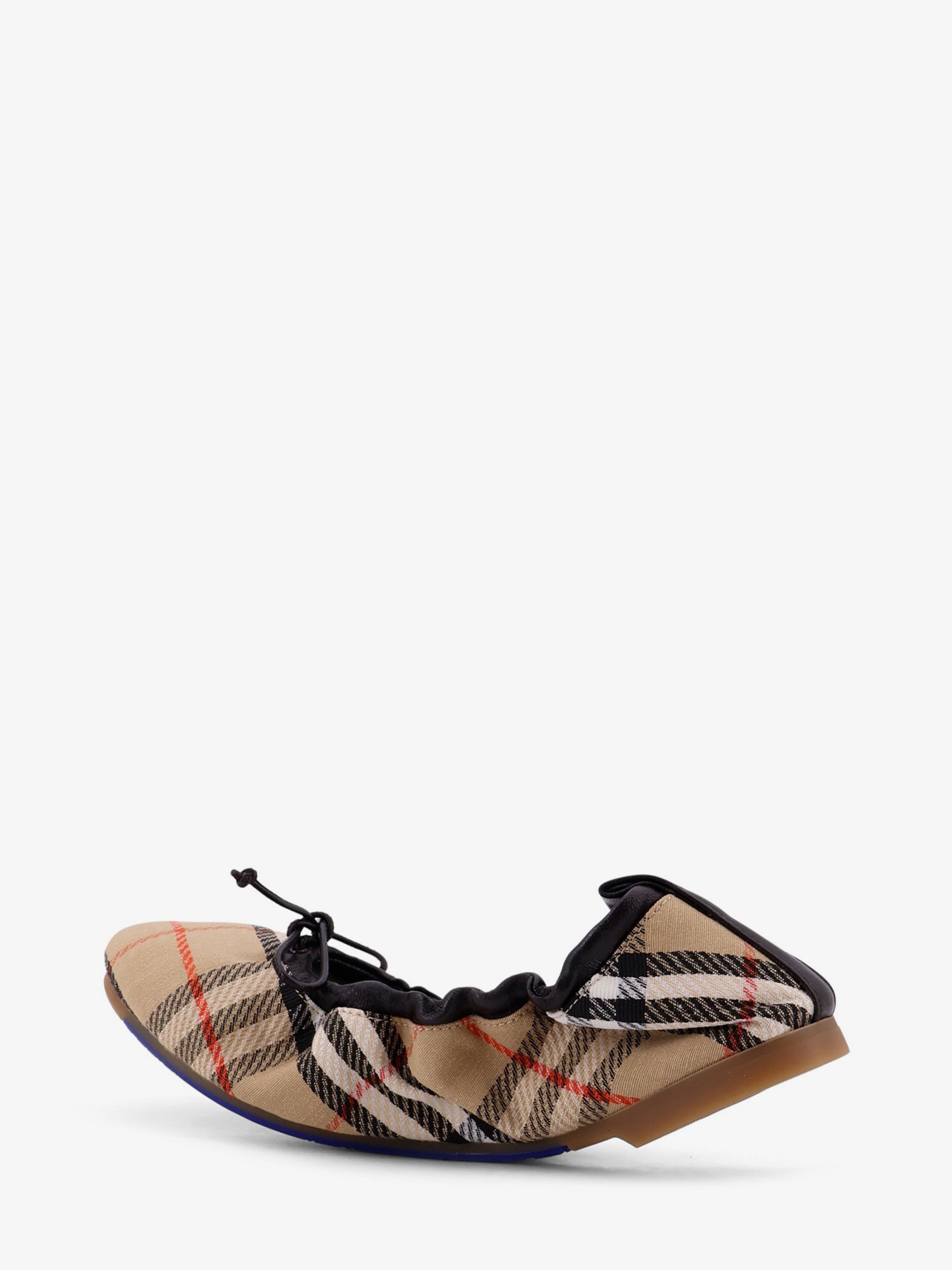 Burberry Fawn Ballerinas With Traditional Check Motif