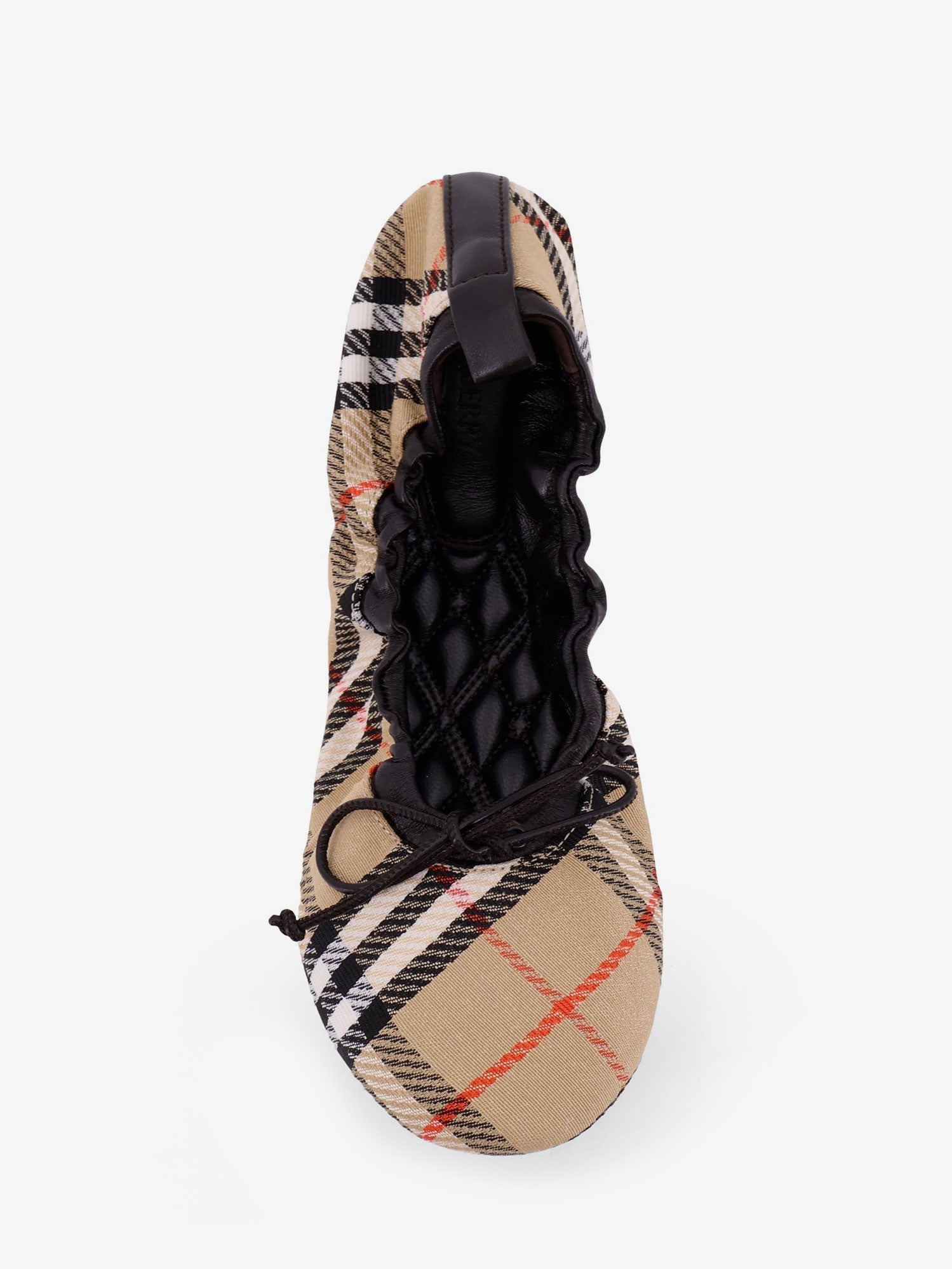 Burberry Fawn Ballerinas With Traditional Check Motif