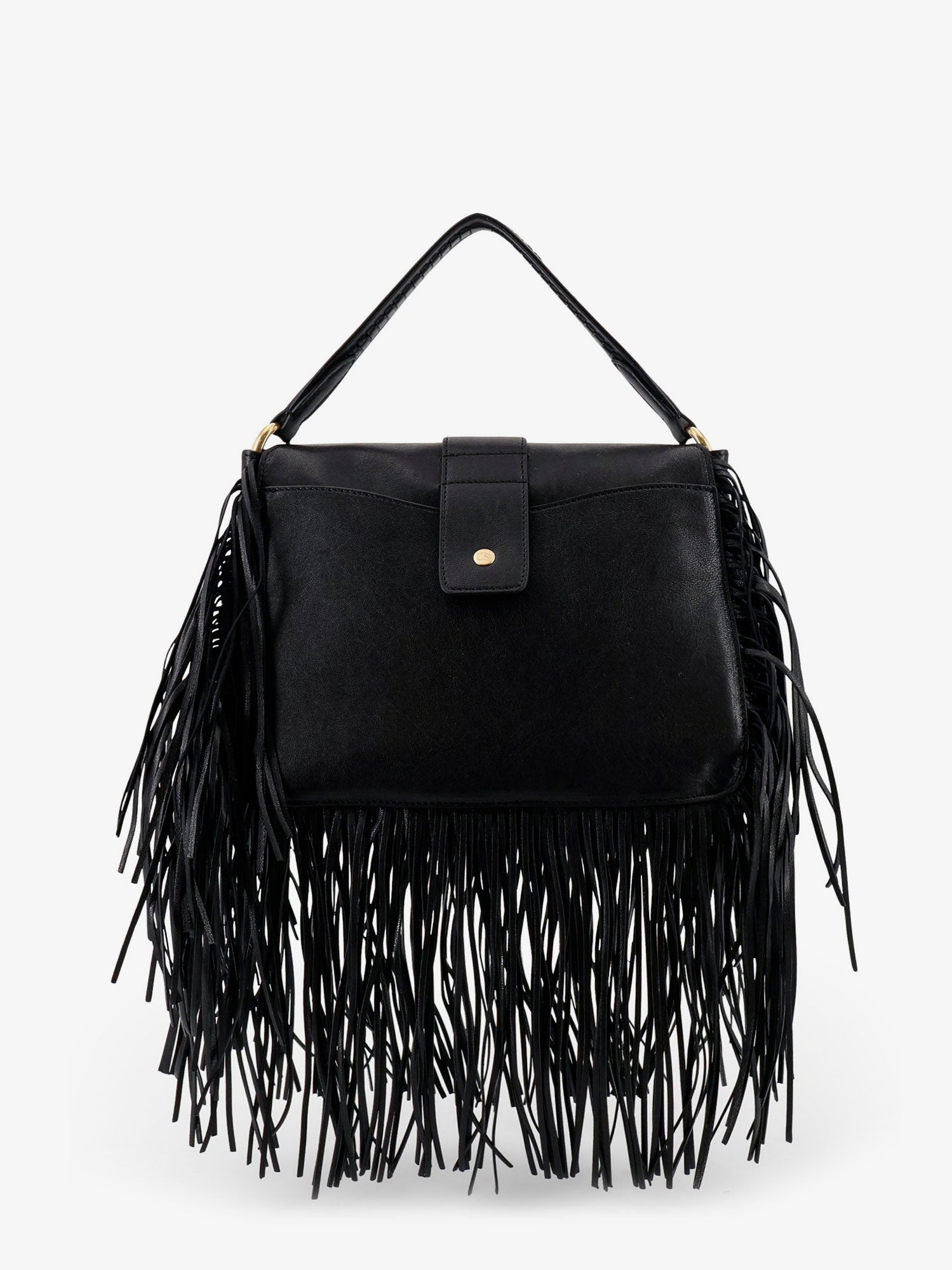 Burberry Rider Leather Shoulder Bag With Fringed Edges