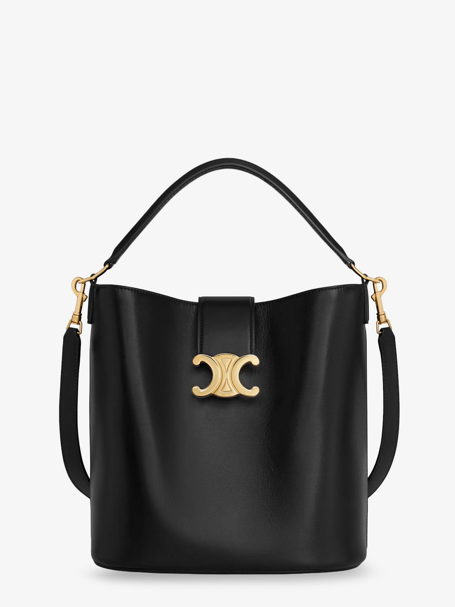 Celine Louise Medium Bucket Bag With Metal Triomphe Logo
