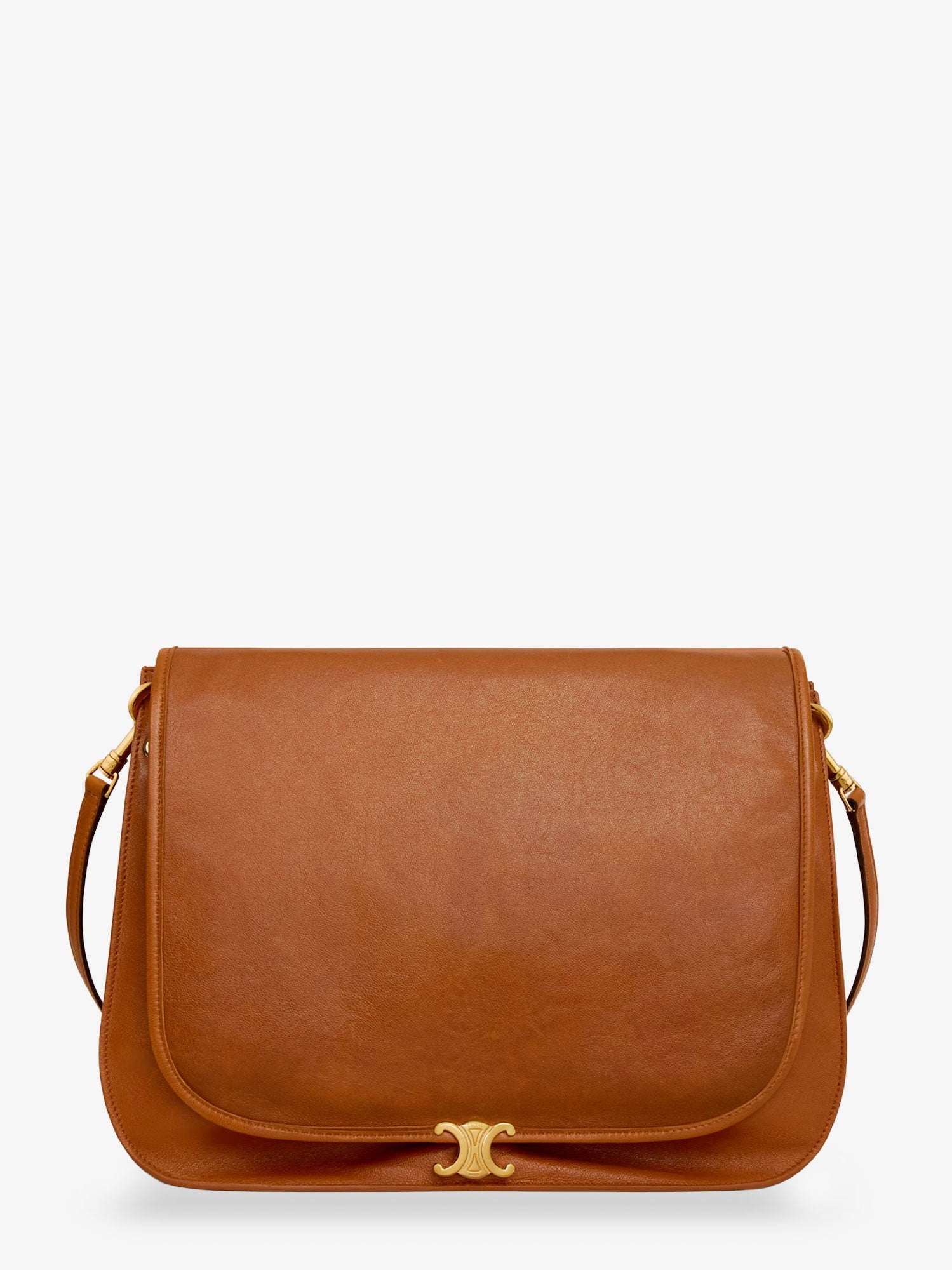 Celine Leather Crossbody Bag With Metal Triomphe Logo