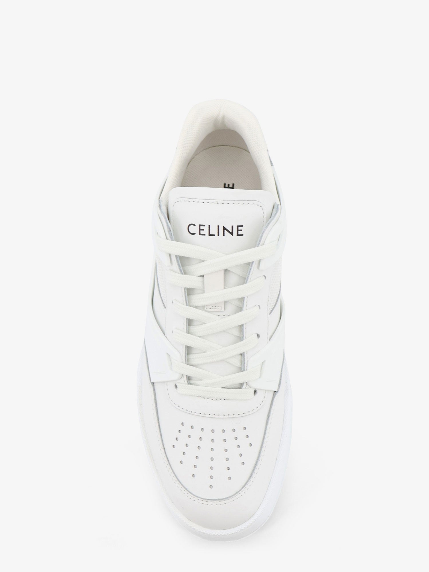 Celine Ct-09 Leather Sneakers With Mesh Inserts