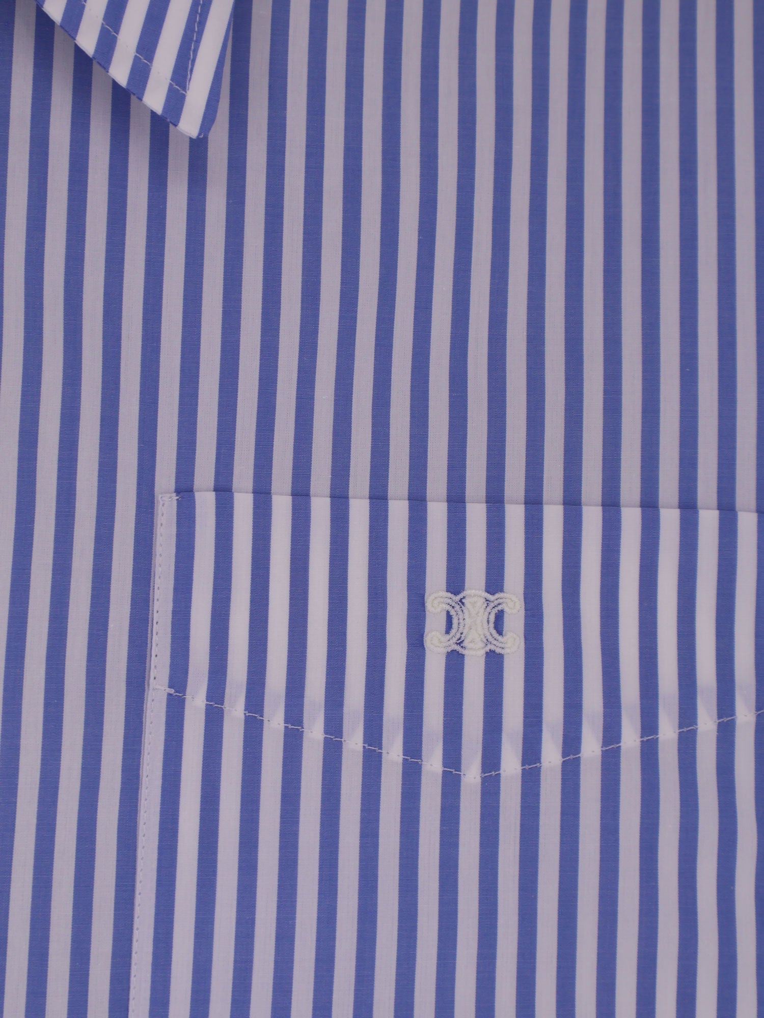 Celine Cropped Striped Cotton Shirt