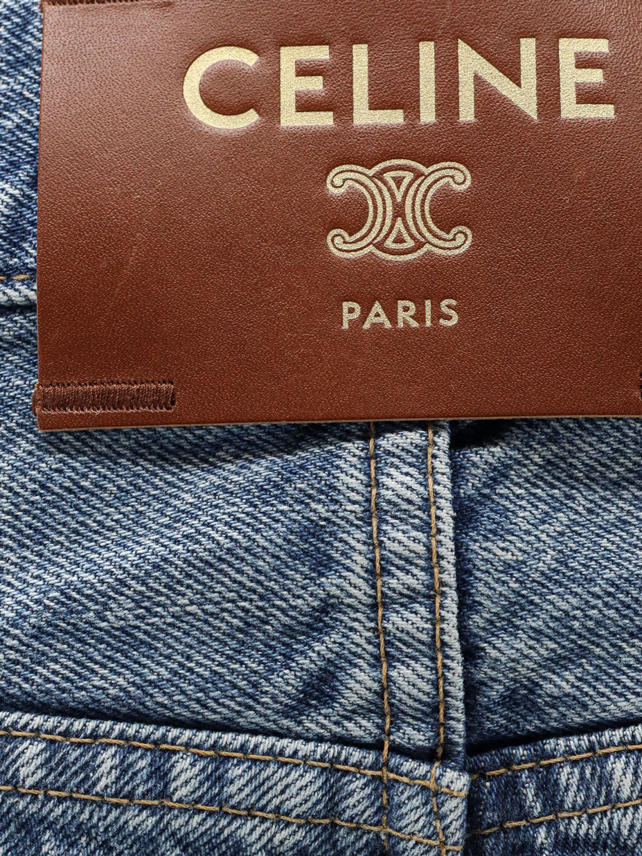 Celine Denim Jeans With Back Logo Label