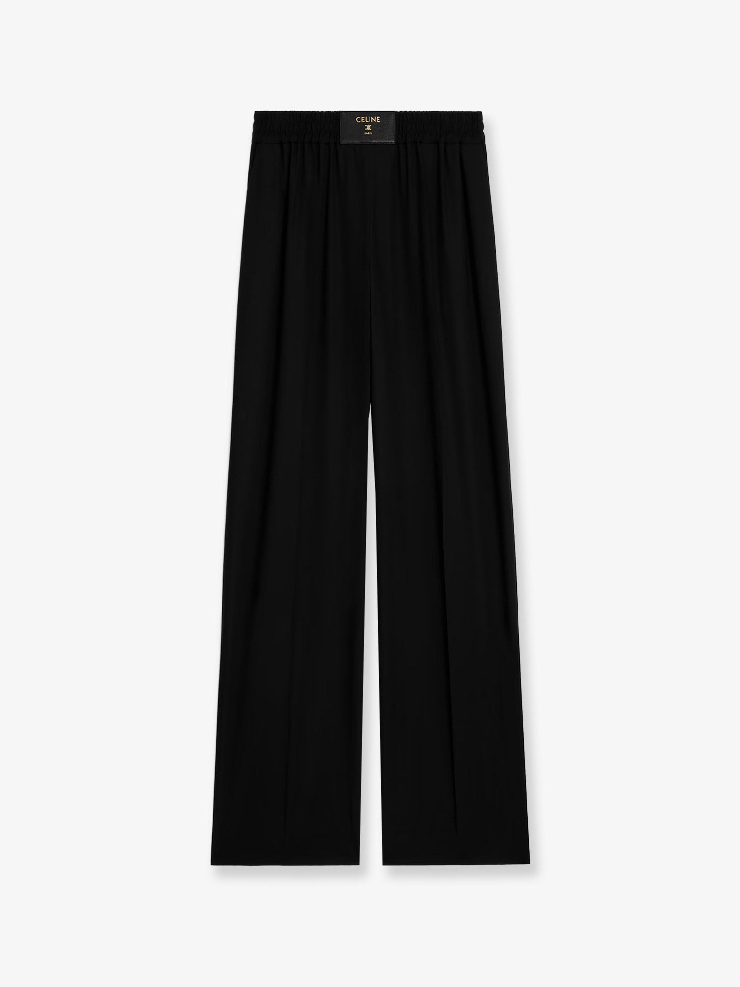 Celine Wool Trousers With Logo Patch
