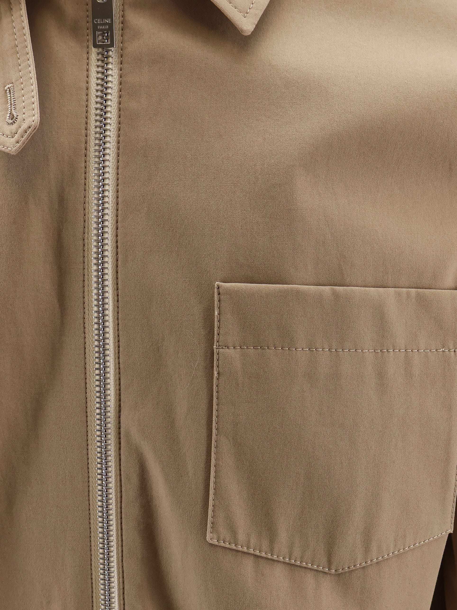 Celine Cotton Jacket With Triomphe Patch