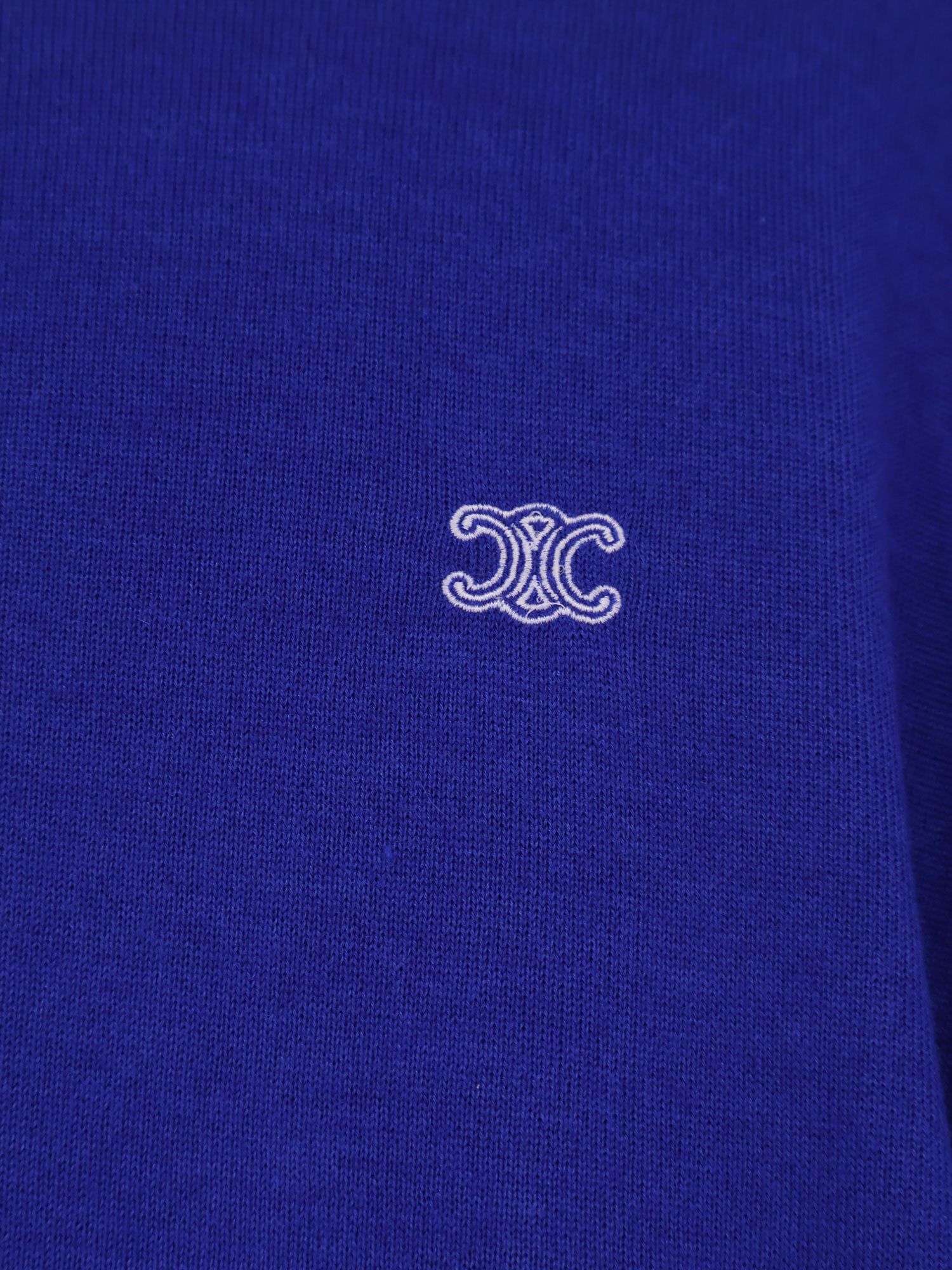Celine Cashmere And Silk Polo Shirt With Logo Embroidery On The Front