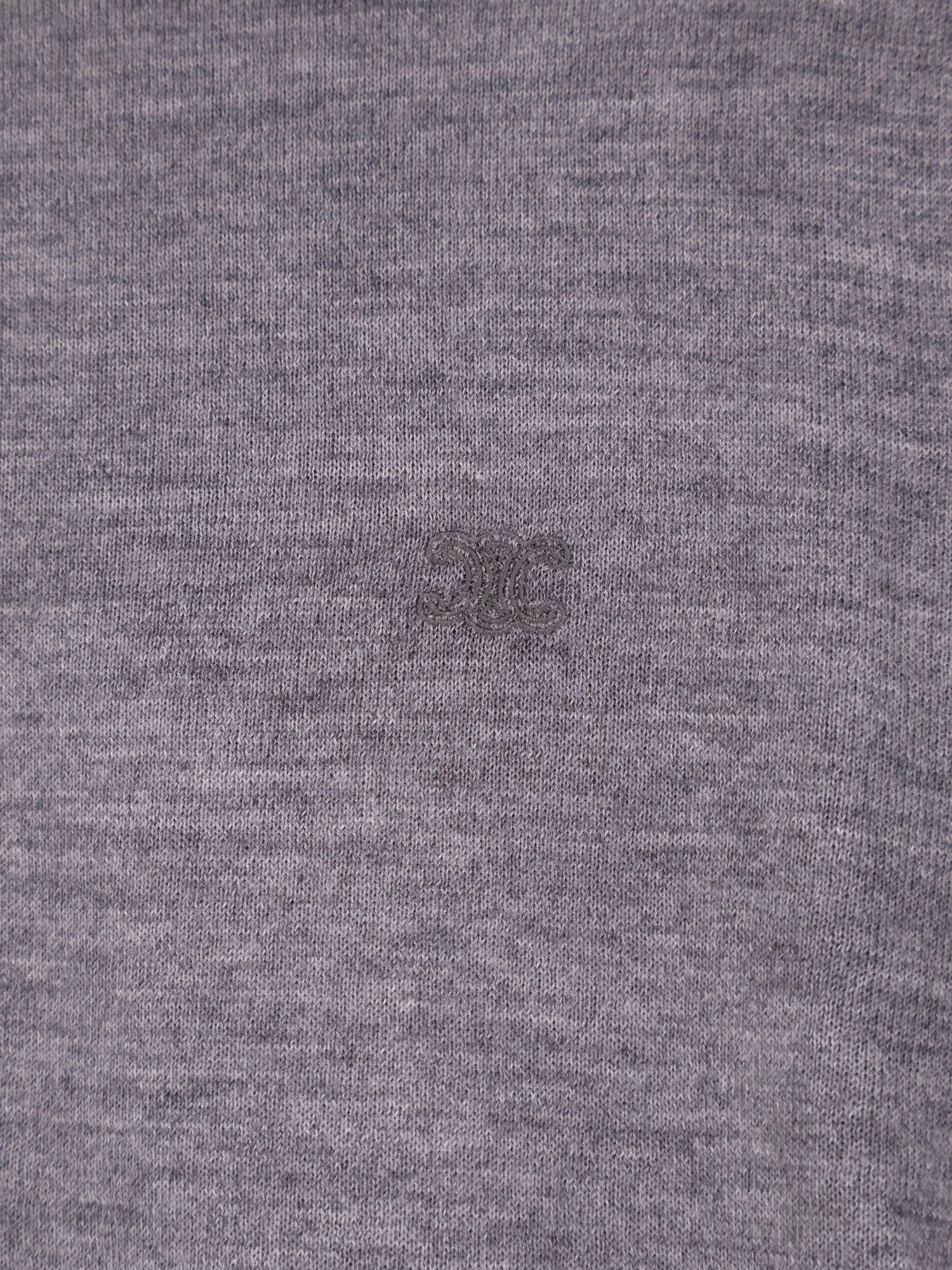 Celine Cashmere And Silk Polo Shirt With Embroidery Logo On The Front