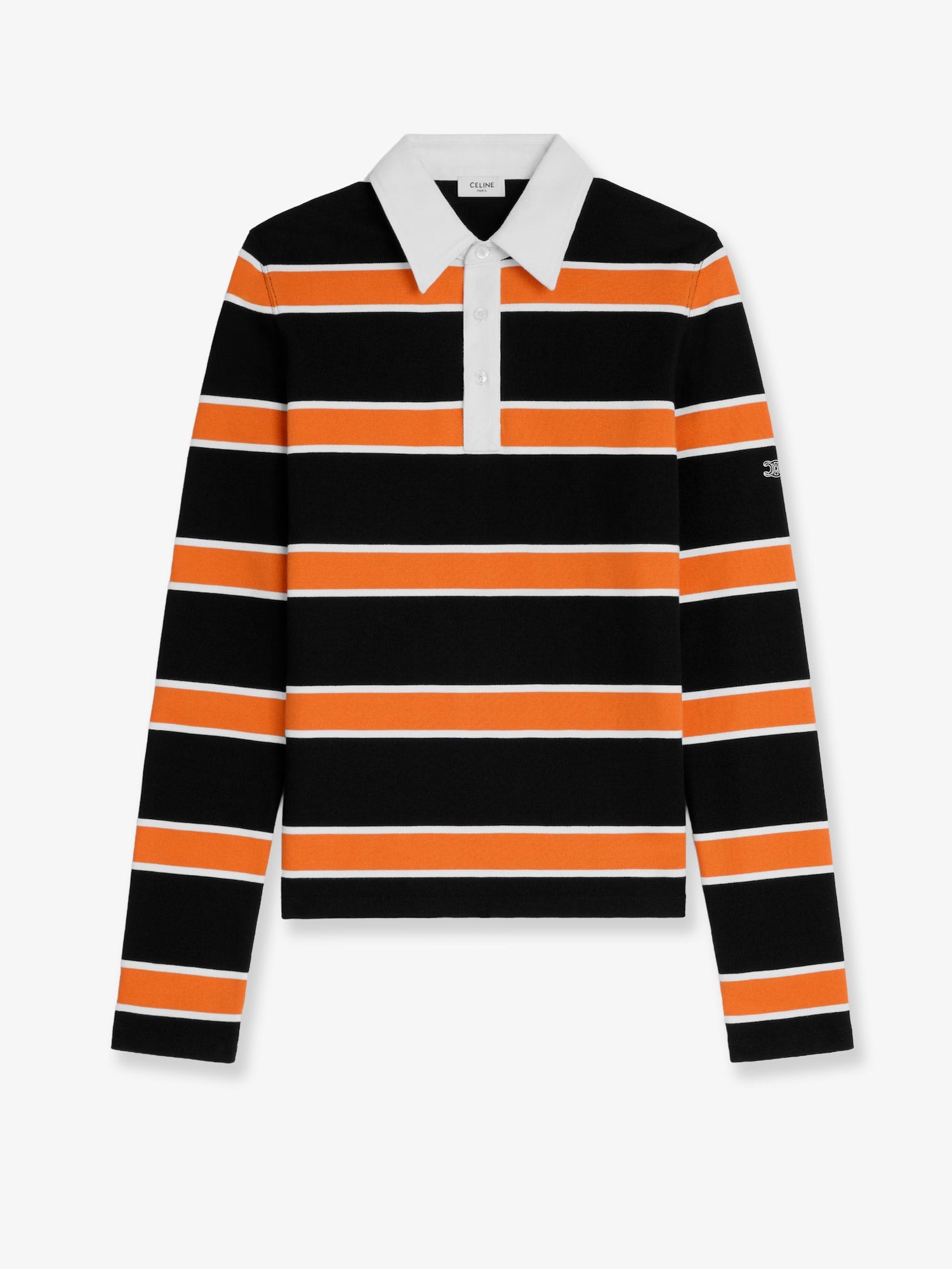 Celine Cotton Polo Shirt With Striped Pattern