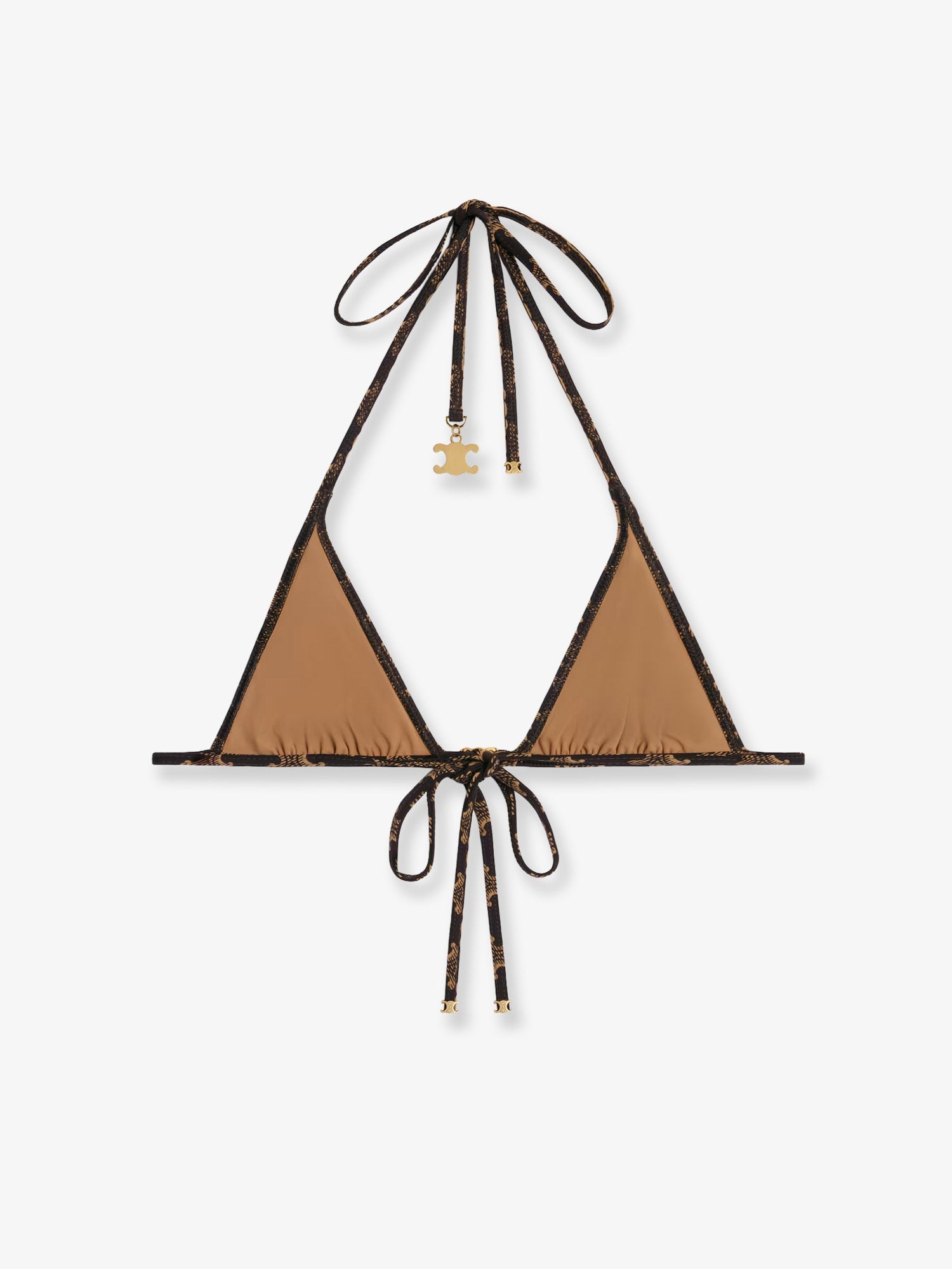 Celine Jersey Bikini Top With Monogram Print