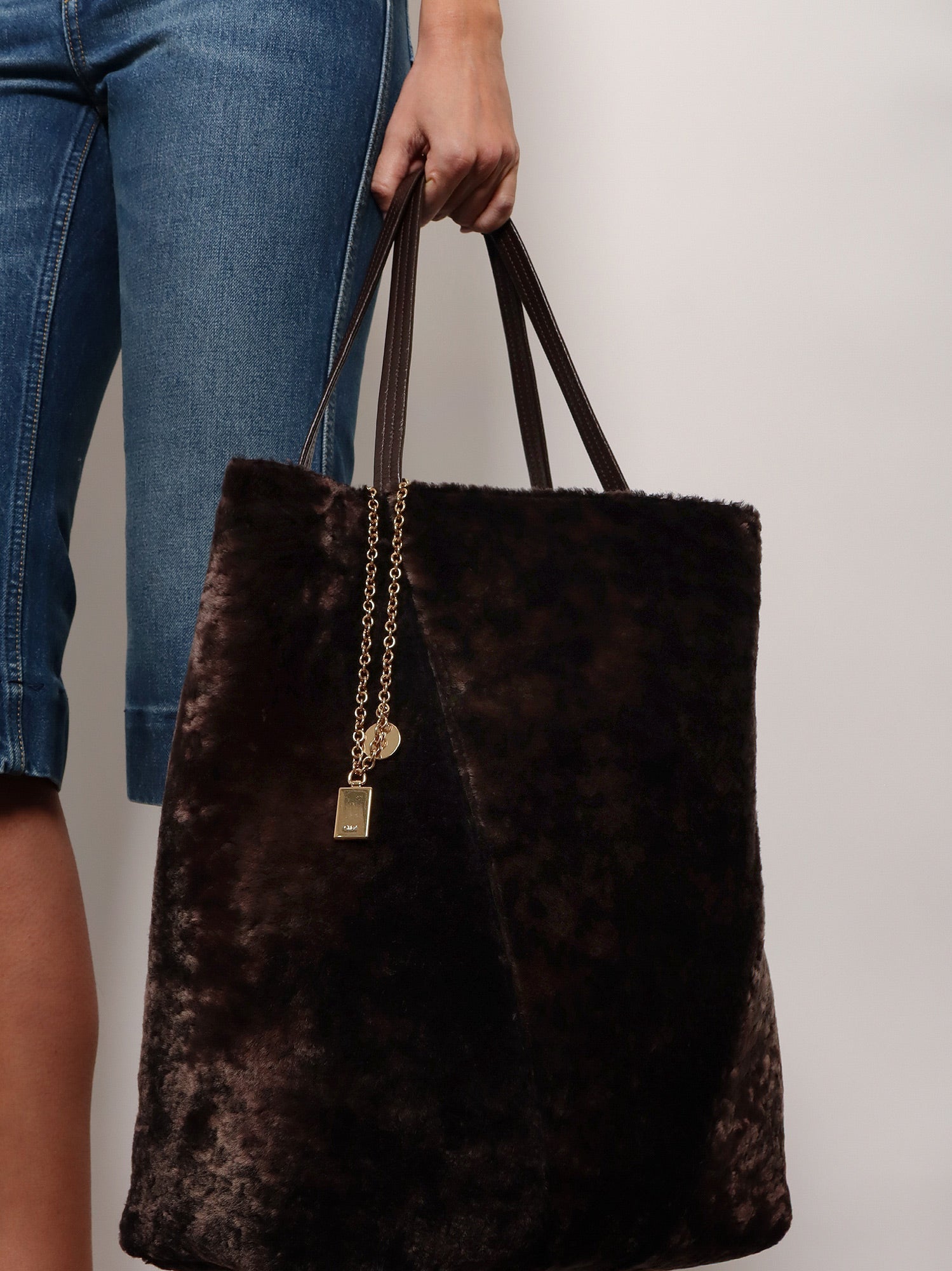 Chloé Spin Shearling Shoulder Bag