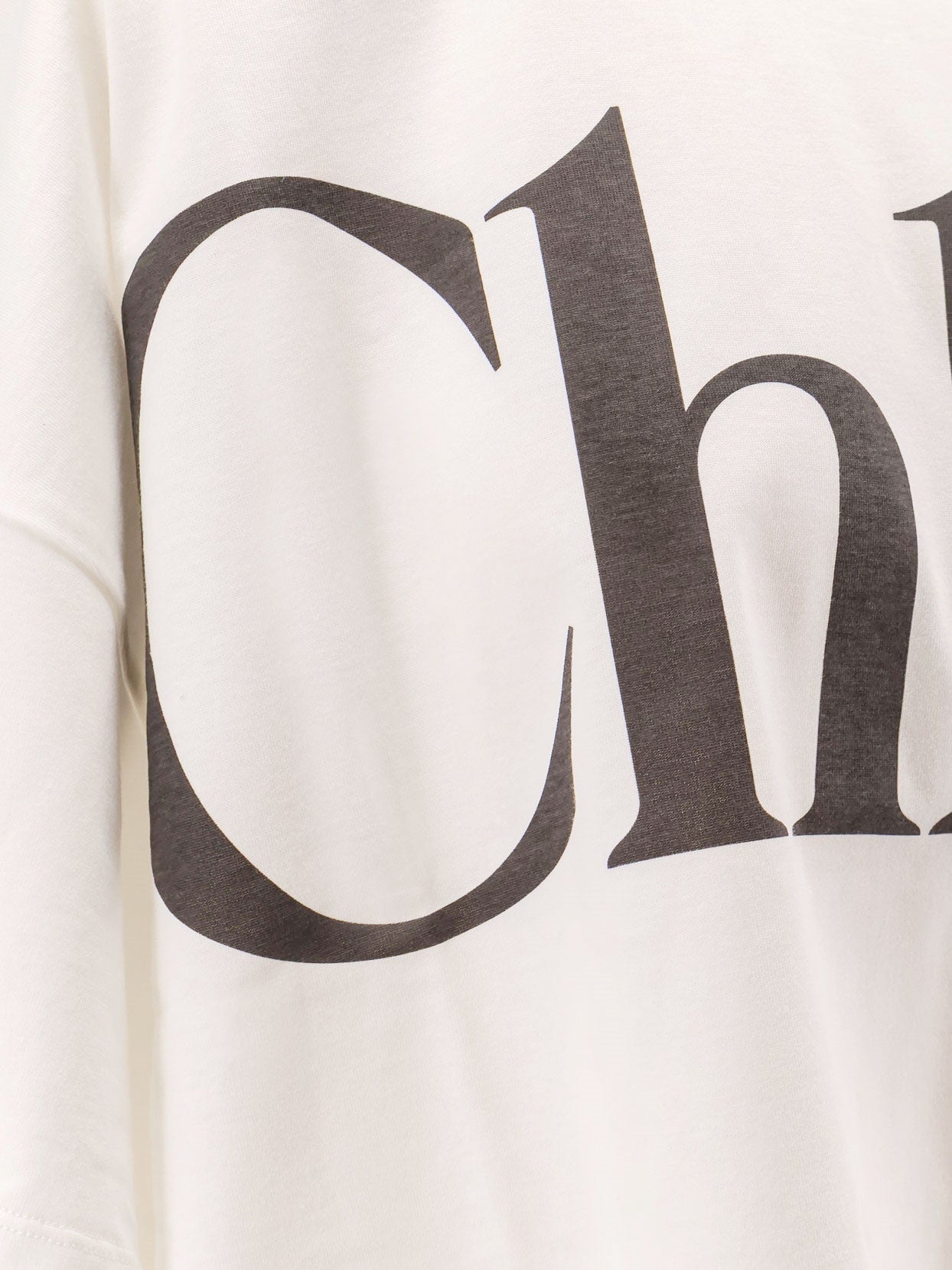 Chloé Cotton T-shirt With Maxi Logo On The Front