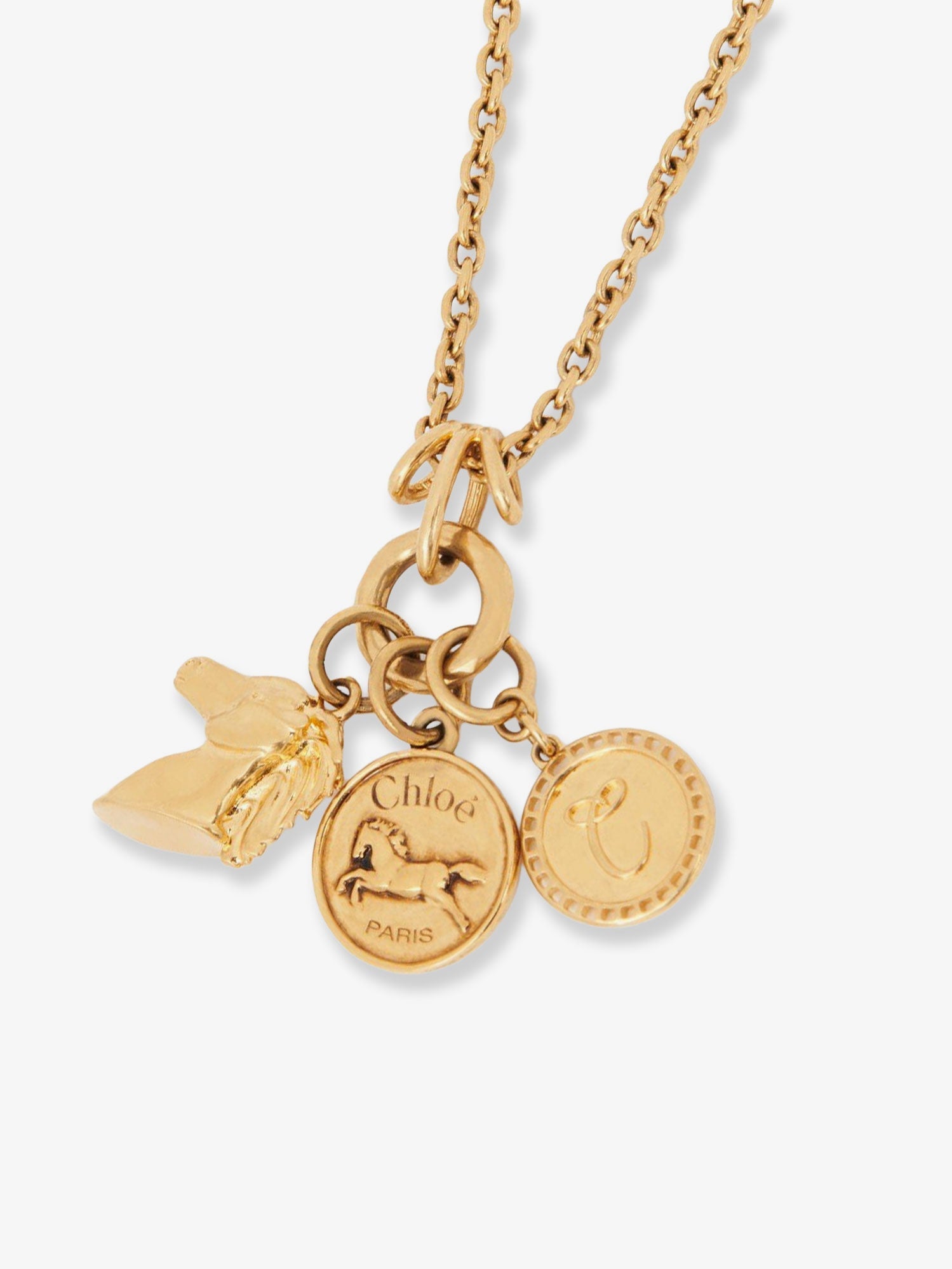 Chloé Brass Necklace With Charms