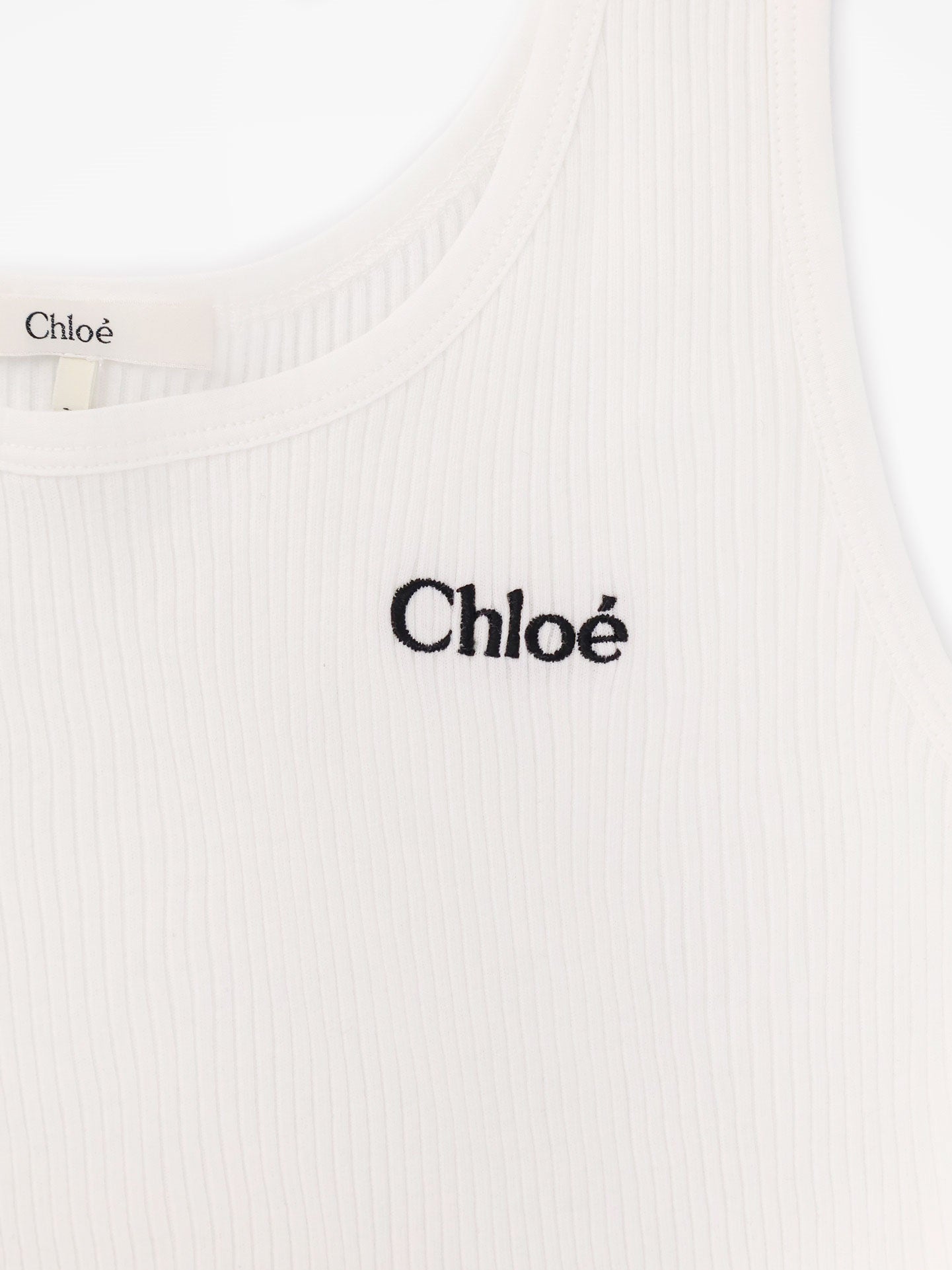 Chloé Ribbed Cotton Tank Top