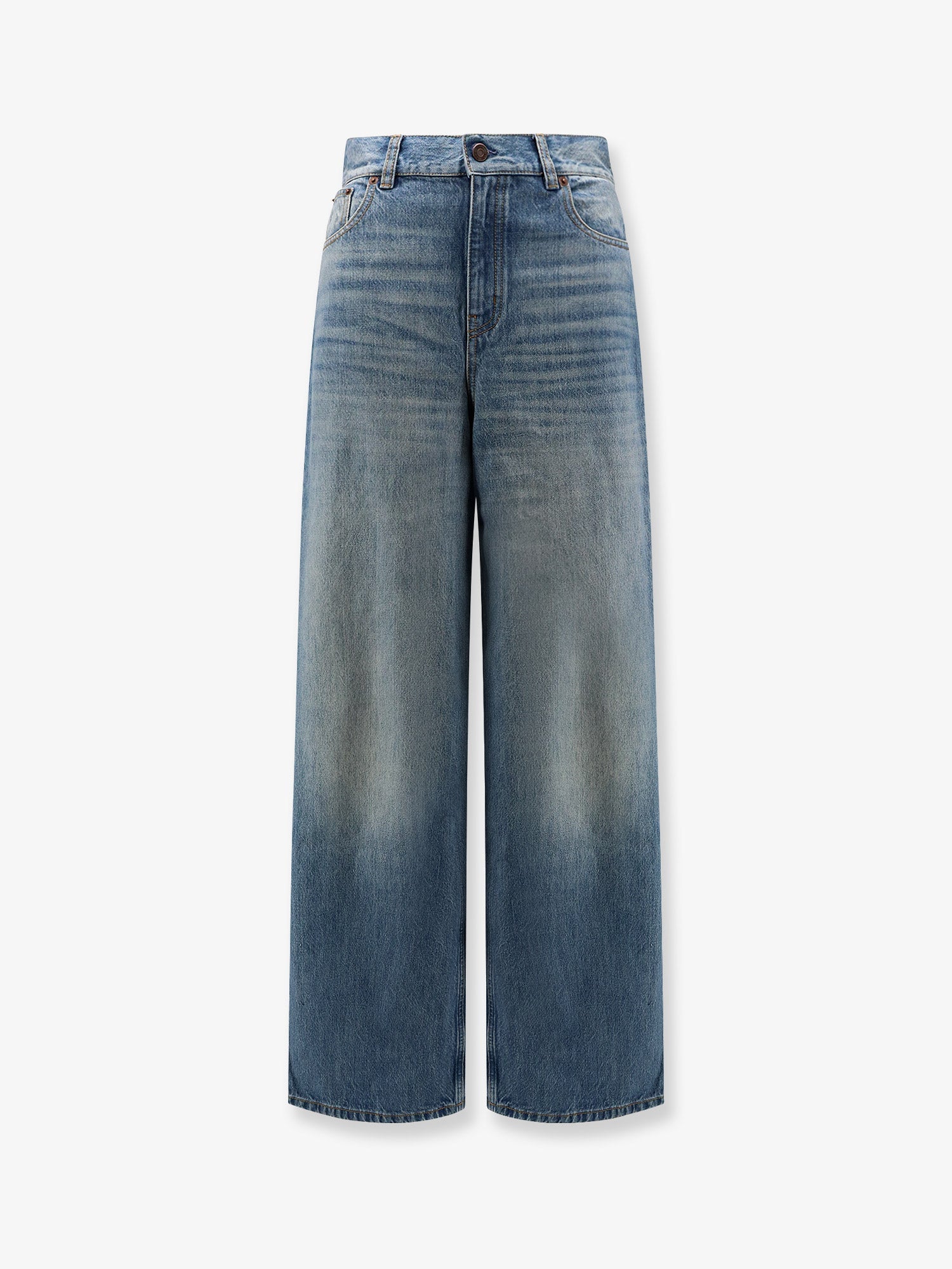 Chloé Blue Denim Jeans With Logo Label On The Back