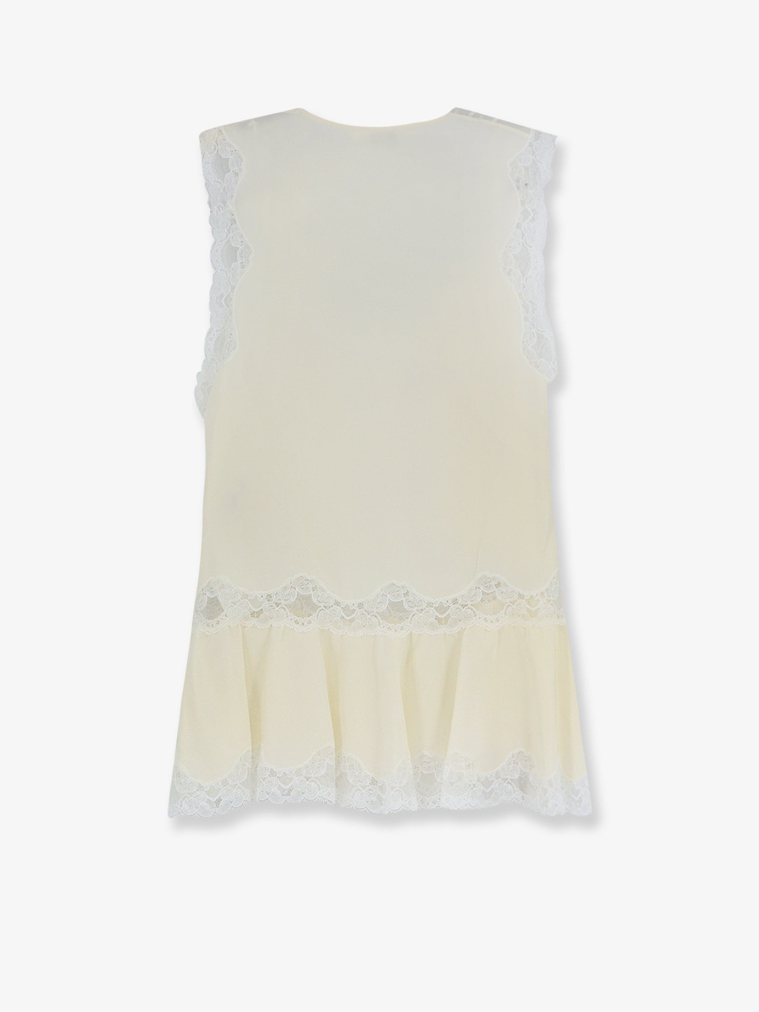 Chloé Silk Top With Lace Inserts