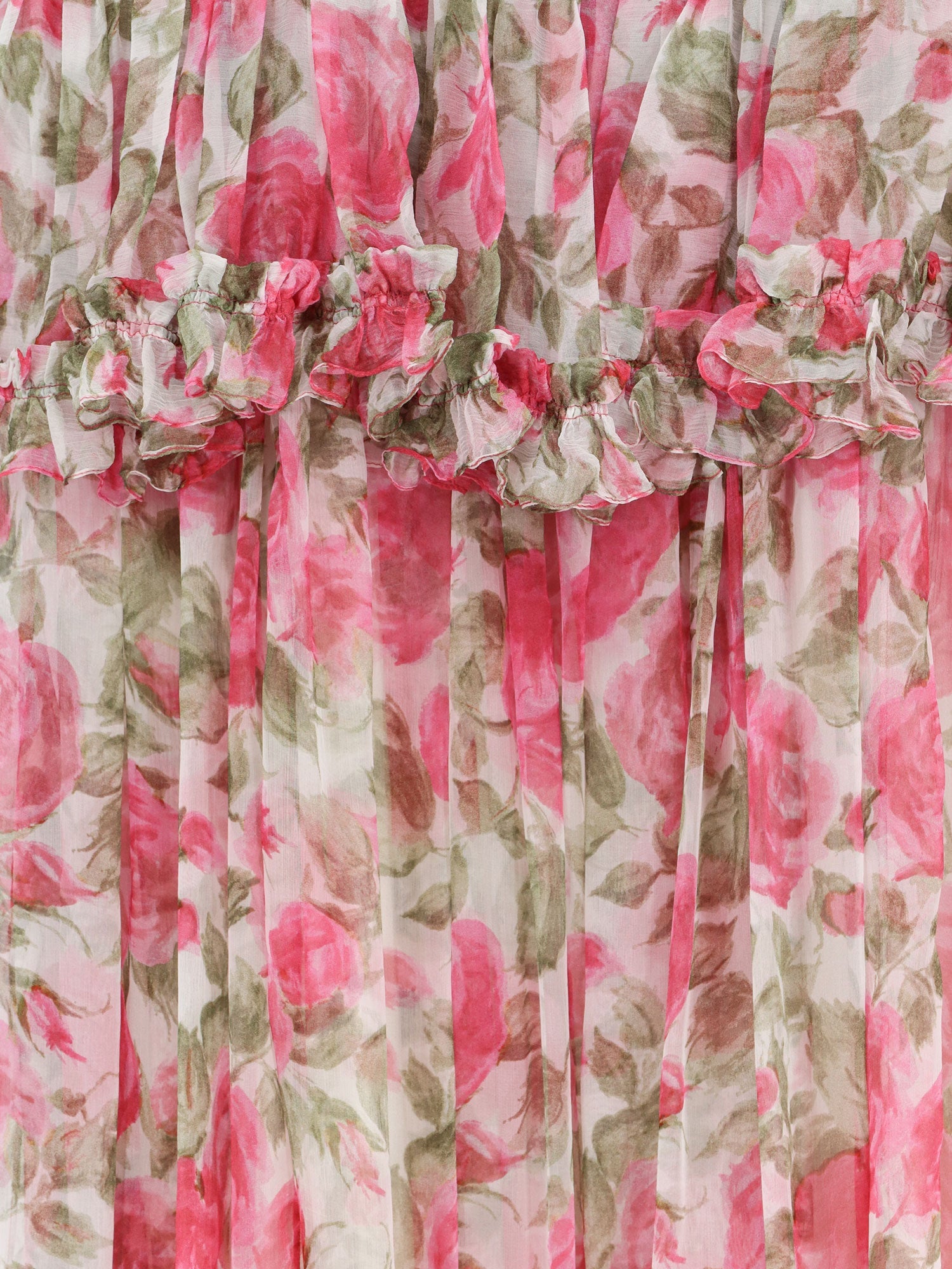 Chloé Silk Long Dress With Floral Print