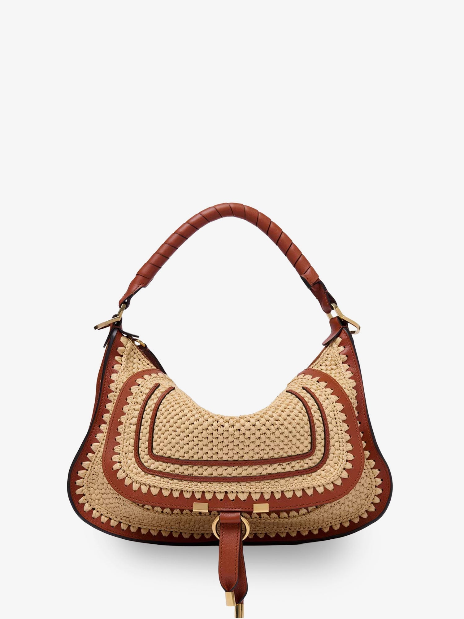 Chloé Marcie Raffia Shoulder Bag