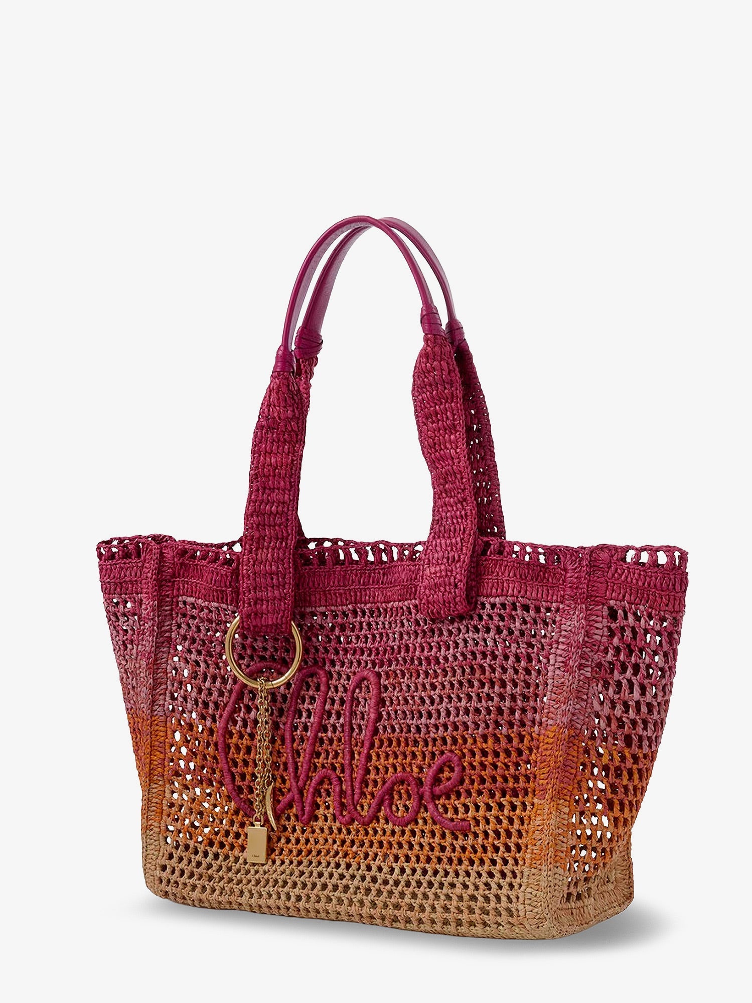 Chloé East-west Summer Banana Multicolored Raffia Shoulder Bag