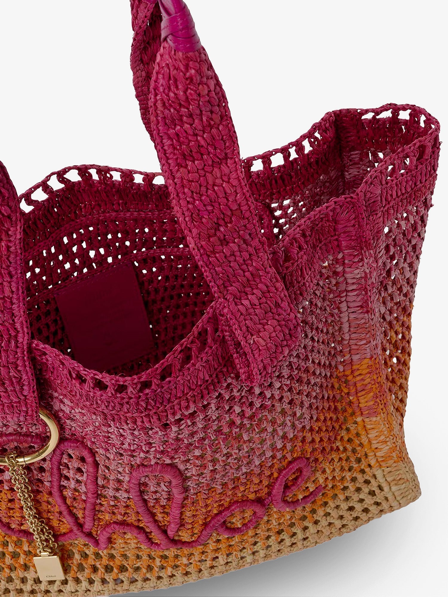 Chloé East-west Summer Banana Multicolored Raffia Shoulder Bag