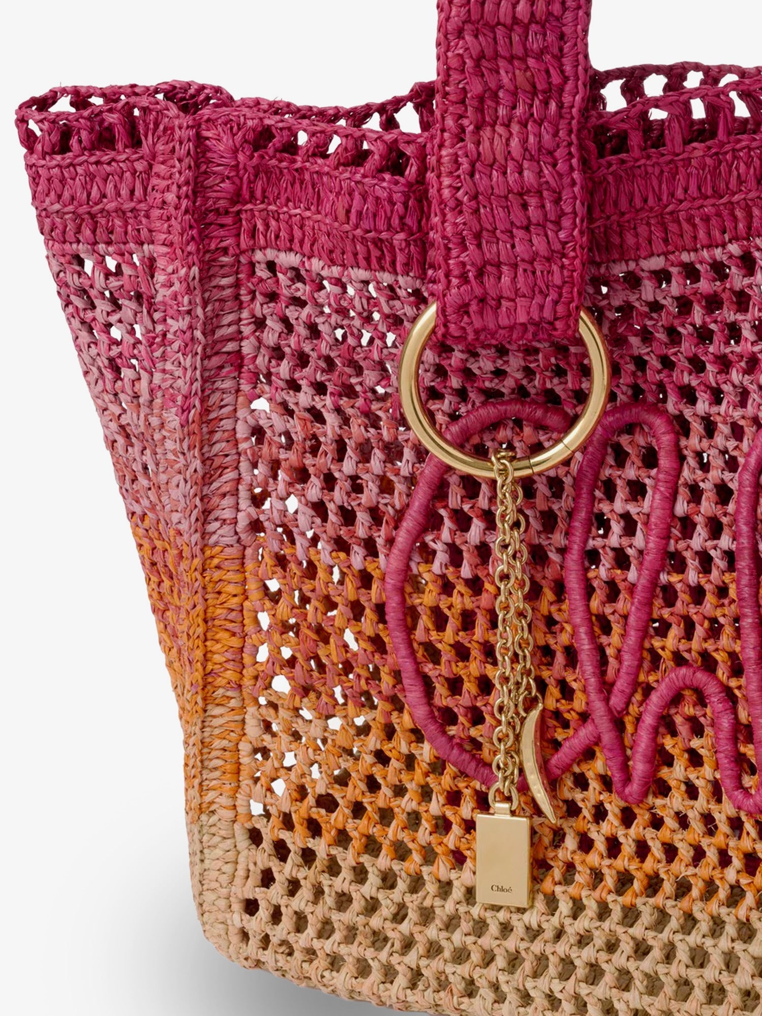 Chloé East-west Summer Banana Multicolored Raffia Shoulder Bag