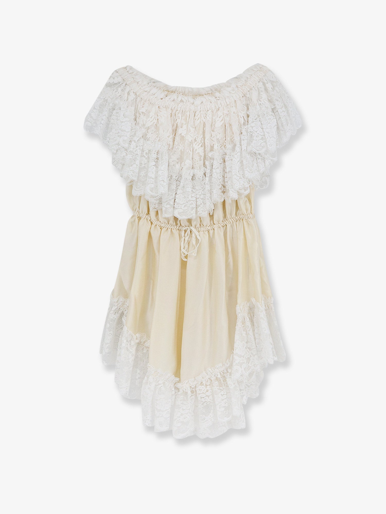Chloé Silk Jumpsuit With Lace Ruffles