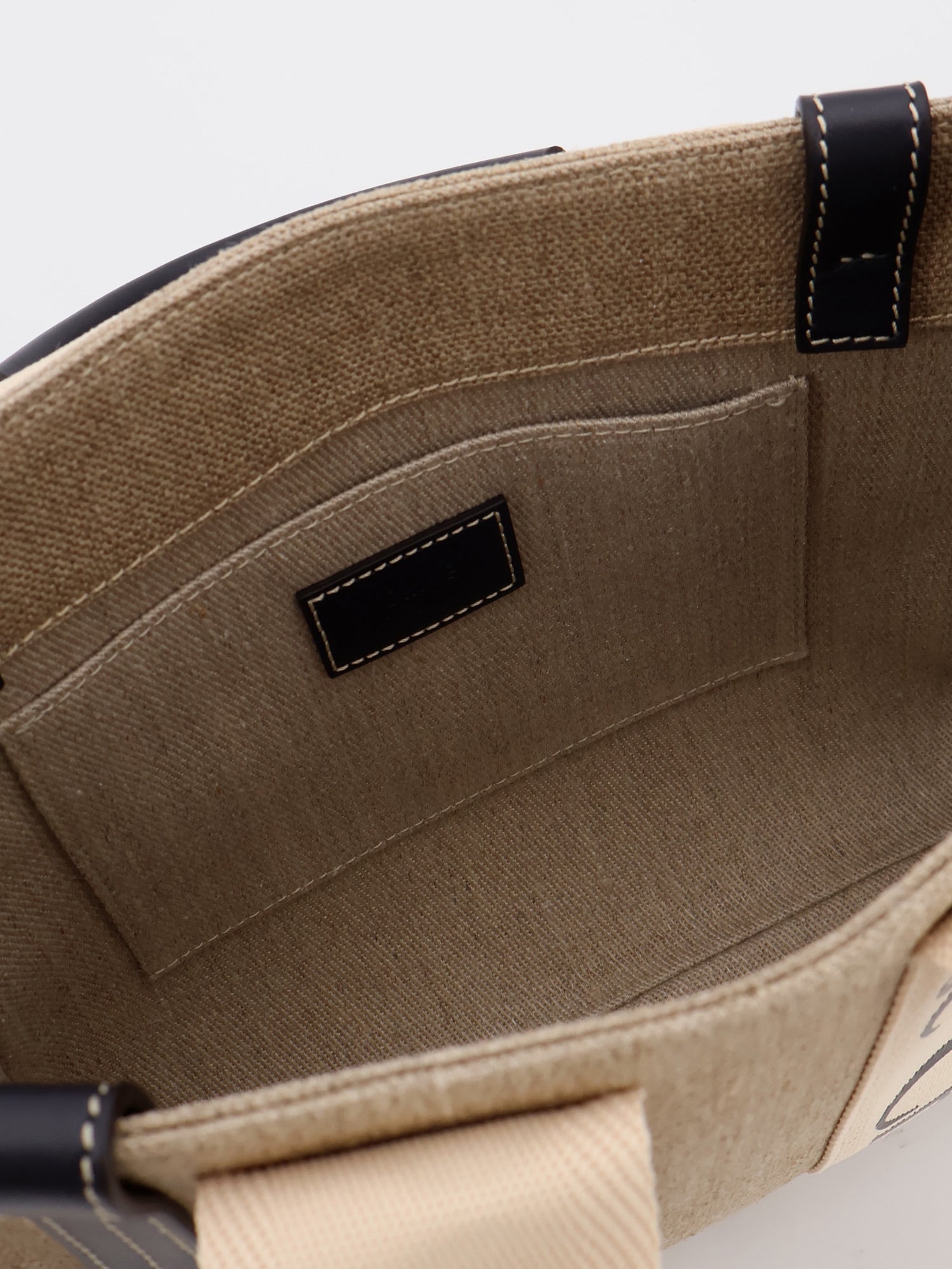 Chloé Woody Linen Canvas And Leather Crossbody Bag